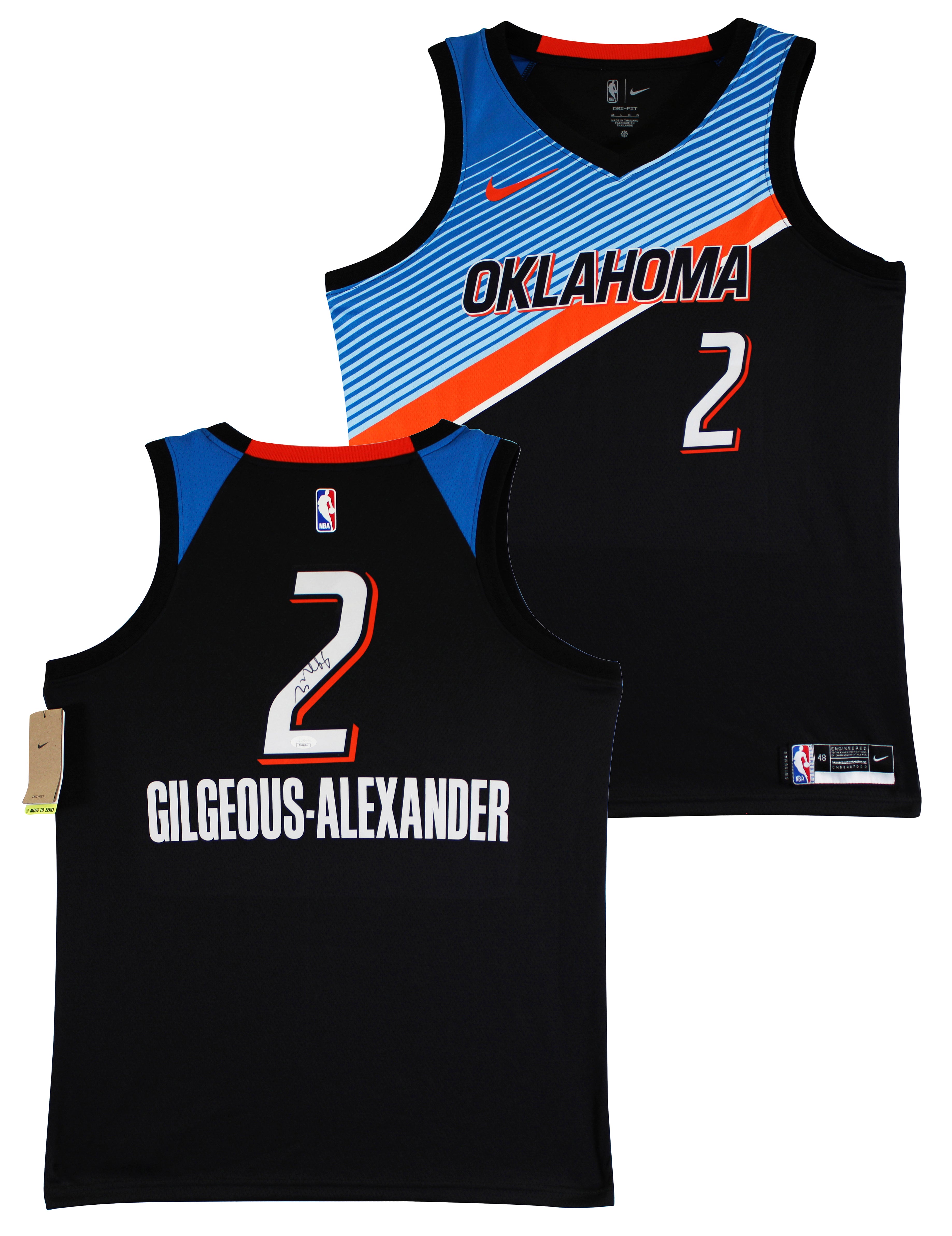 Thunder Shai Gilgeous-Alexander Signed Black Nike Swingman Jersey JSA #CD42286