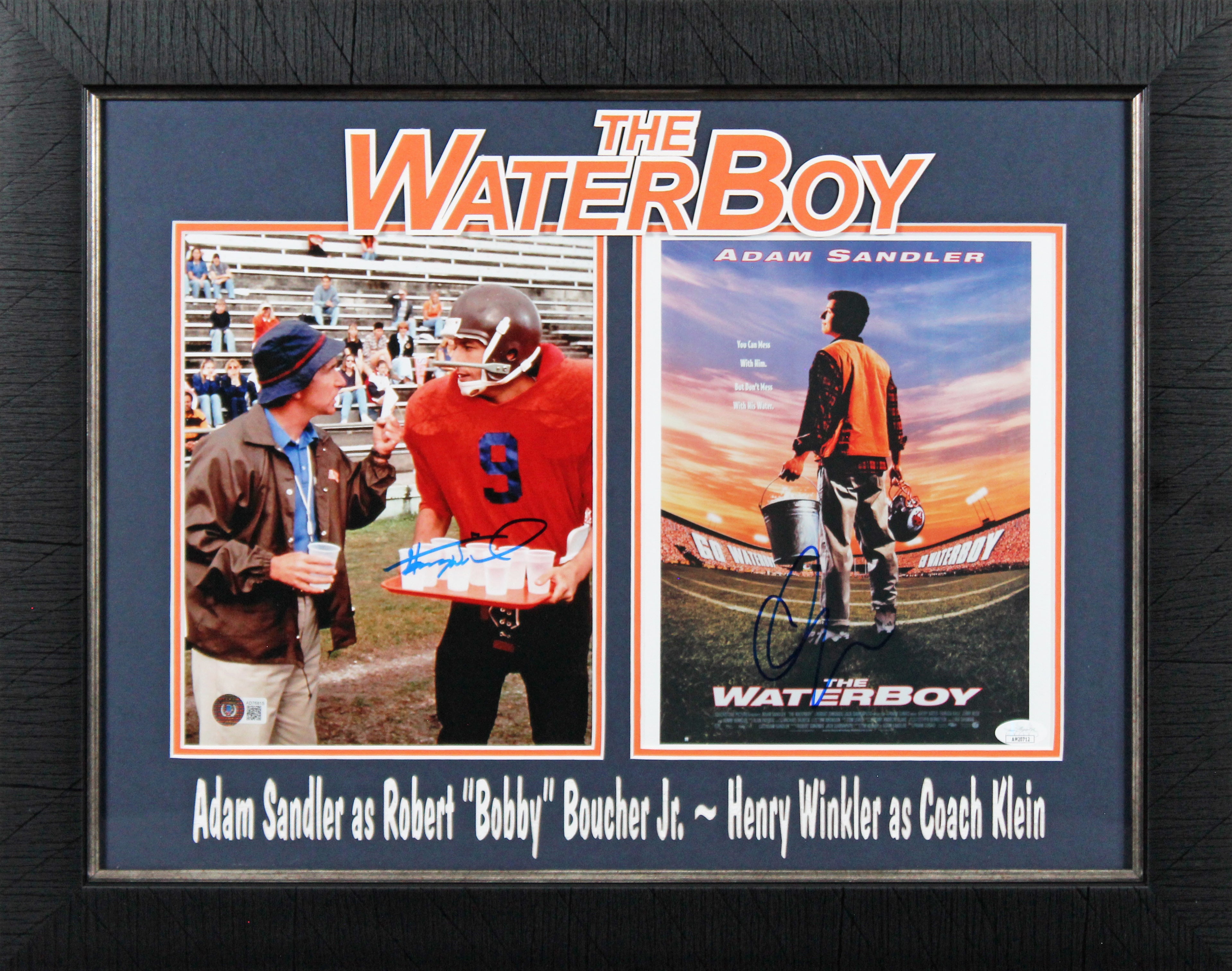 Adam Sandler & Henry Winkler The Waterboy Signed 8x10 Photo Framed Display BAS