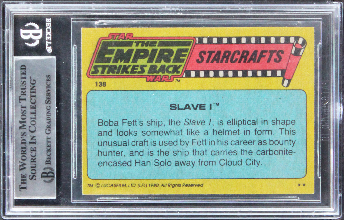Star Wars (5) Peterson, Owyeung, Johnson +2 Signed 1980 ESB #138 Card BAS Slab