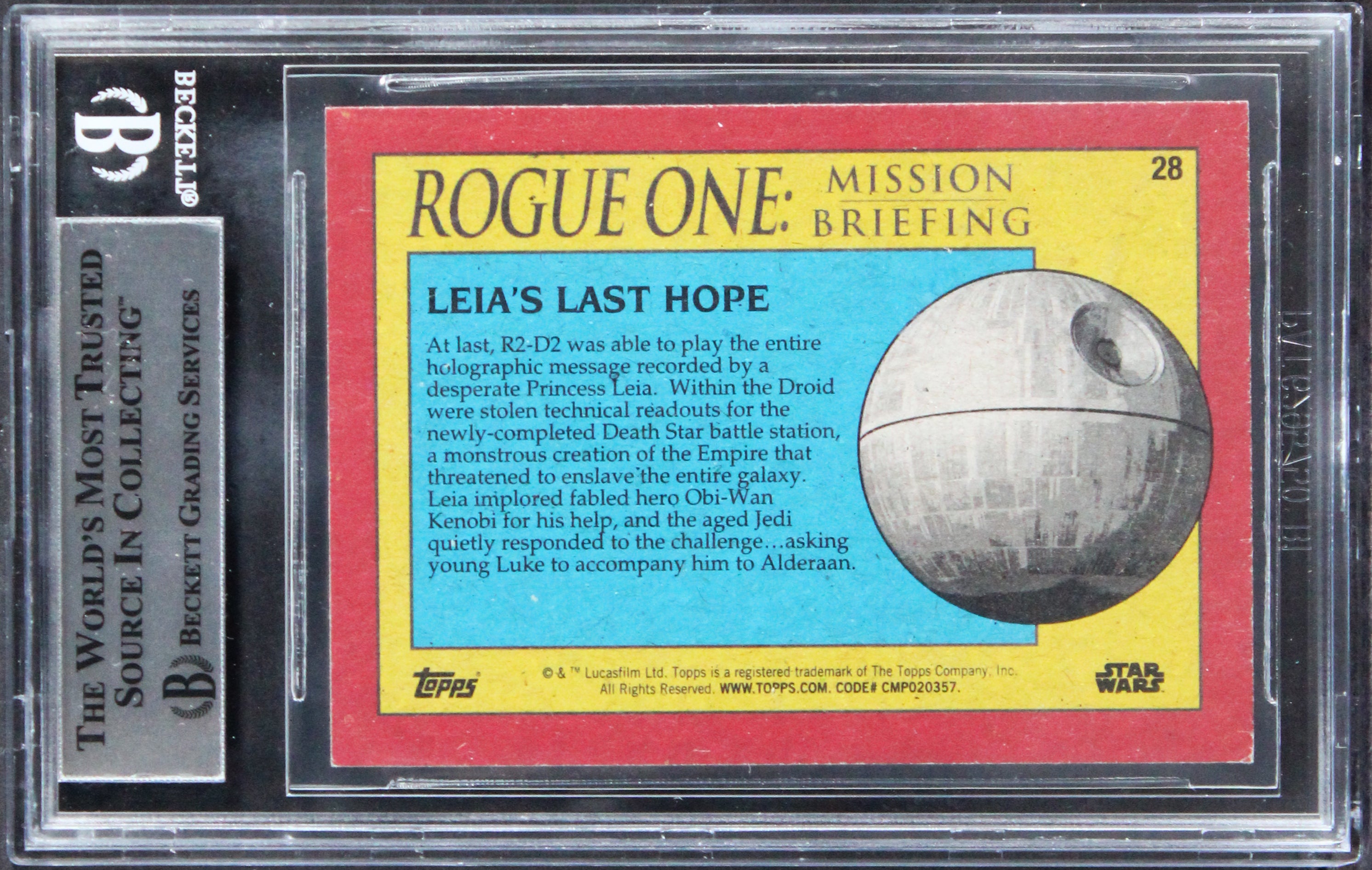 Star Wars (3) Friedman, Muren & Green Signed 2015 SW ROMB #28 Card BAS Slabbed