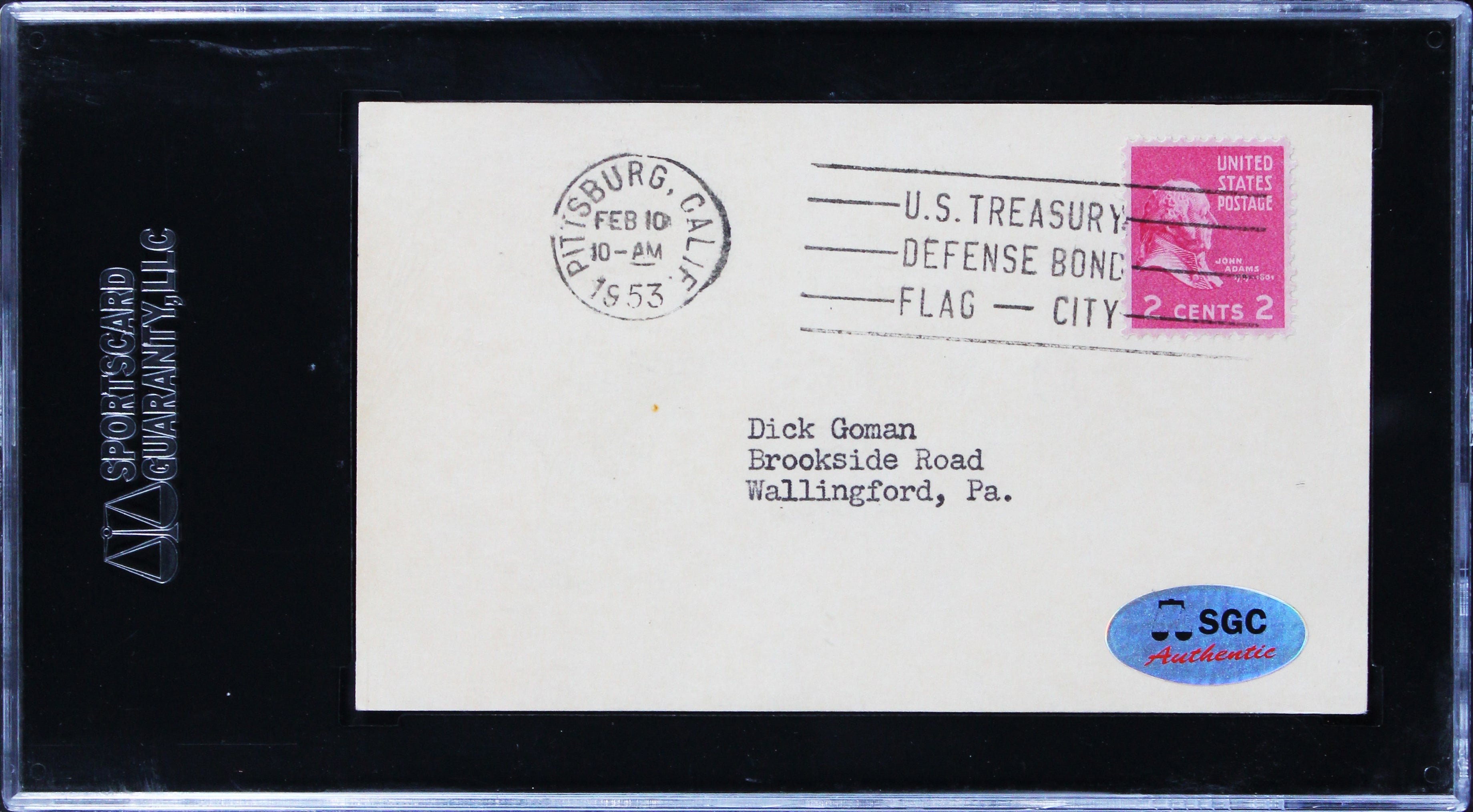 Pirates Vince DiMaggio "Best Wishes" Signed 3x5 Index Card SGC Authentic