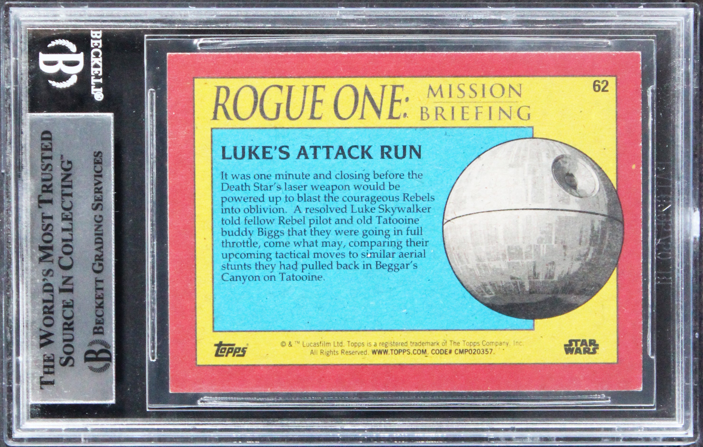 Star Wars (6) Peterson, Erland, Huston +3 Signed 2016 SW ROMB #62 Card BAS Slab