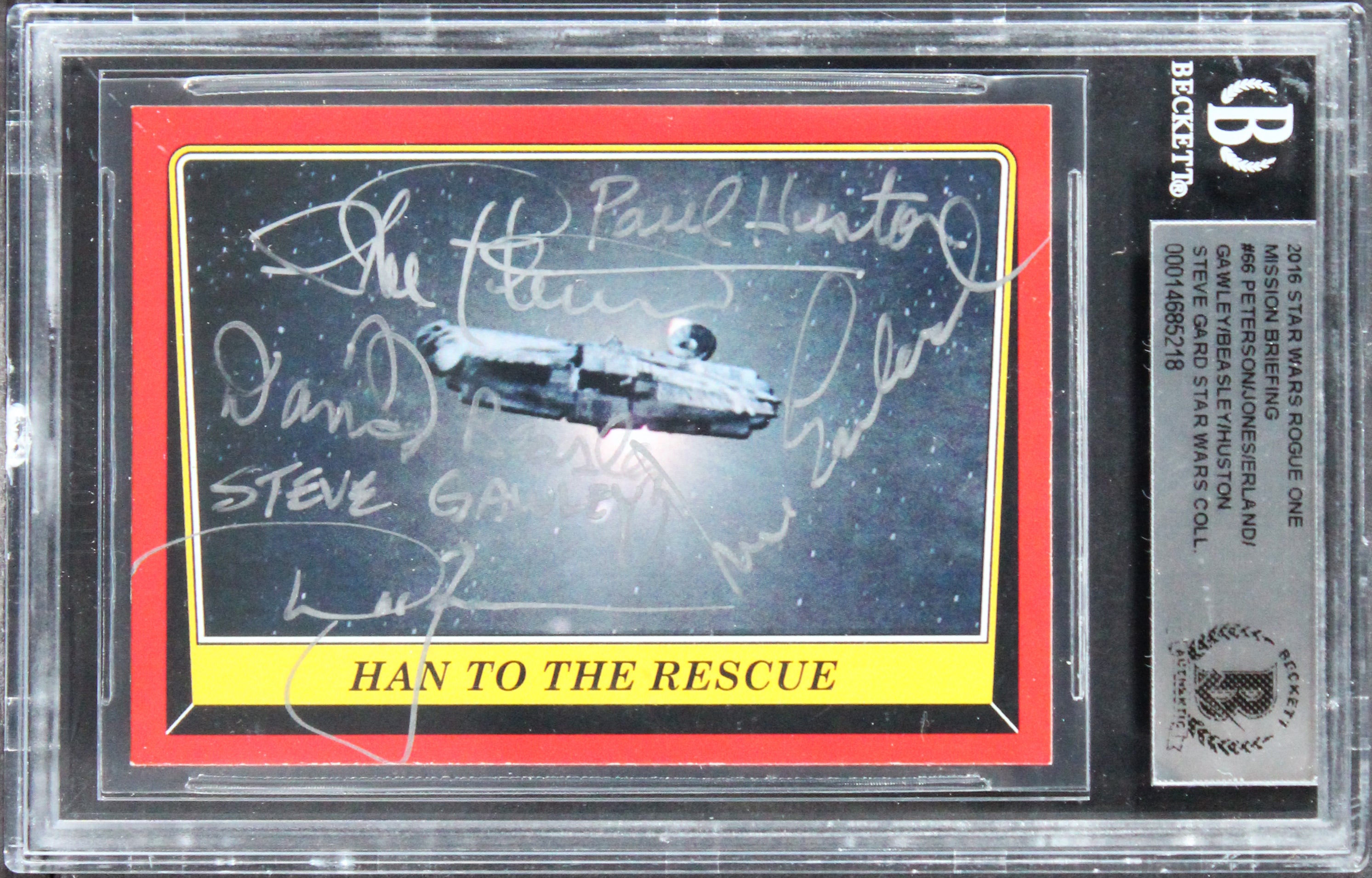Star Wars (6) Peterson, Huston, Erland +3 Signed 2016 SW ROMB #66 Card BAS Slab