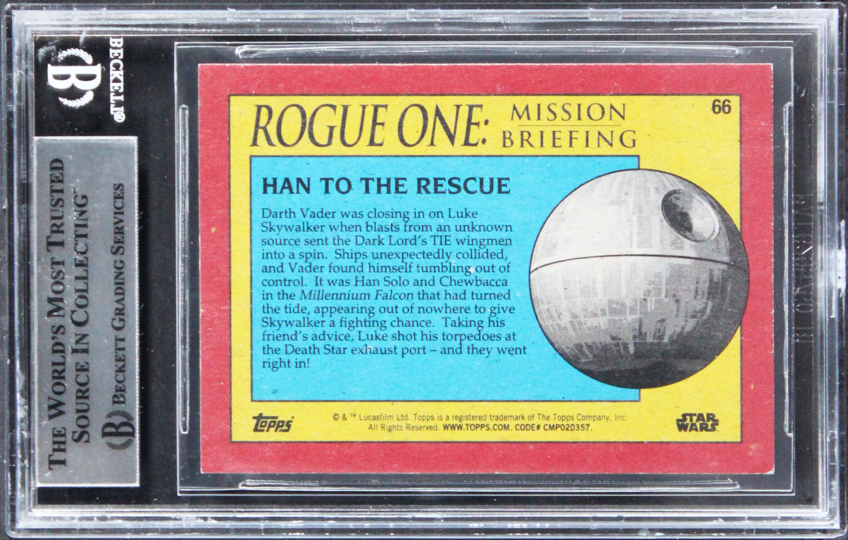 Star Wars (6) Peterson, Huston, Erland +3 Signed 2016 SW ROMB #66 Card BAS Slab