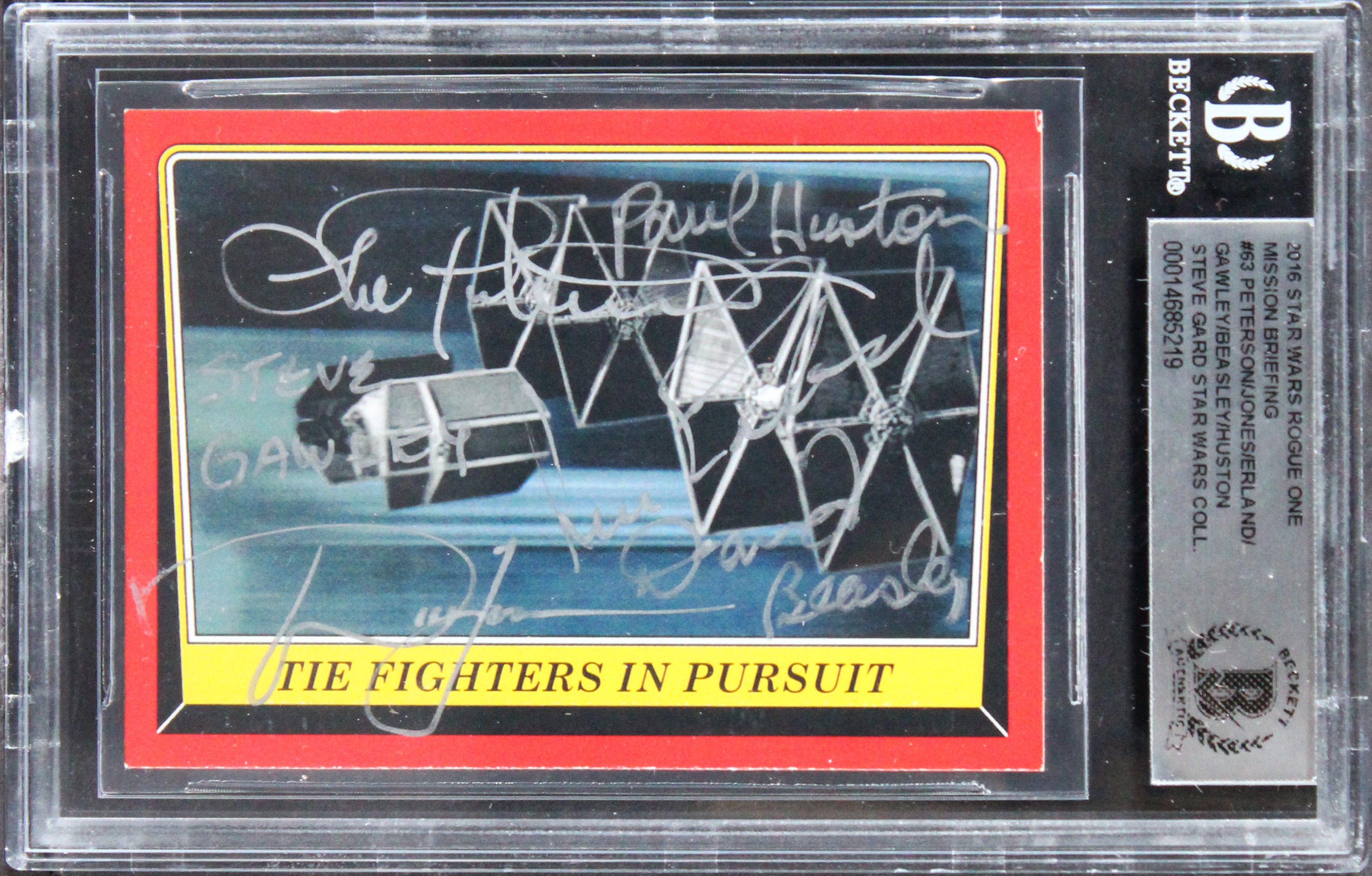 Star Wars (6) Peterson, Erland, Huston +3 Signed 2016 SW ROMB #63 Card BAS Slab