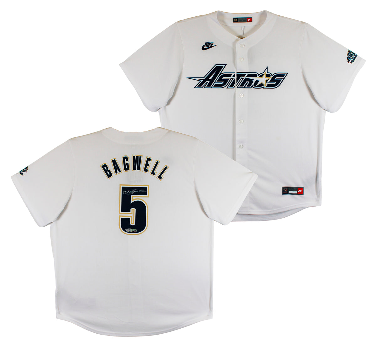 Astros Jeff Bagwell Authentic Signed White Nike CC Jersey Fanatics #ZL88440956