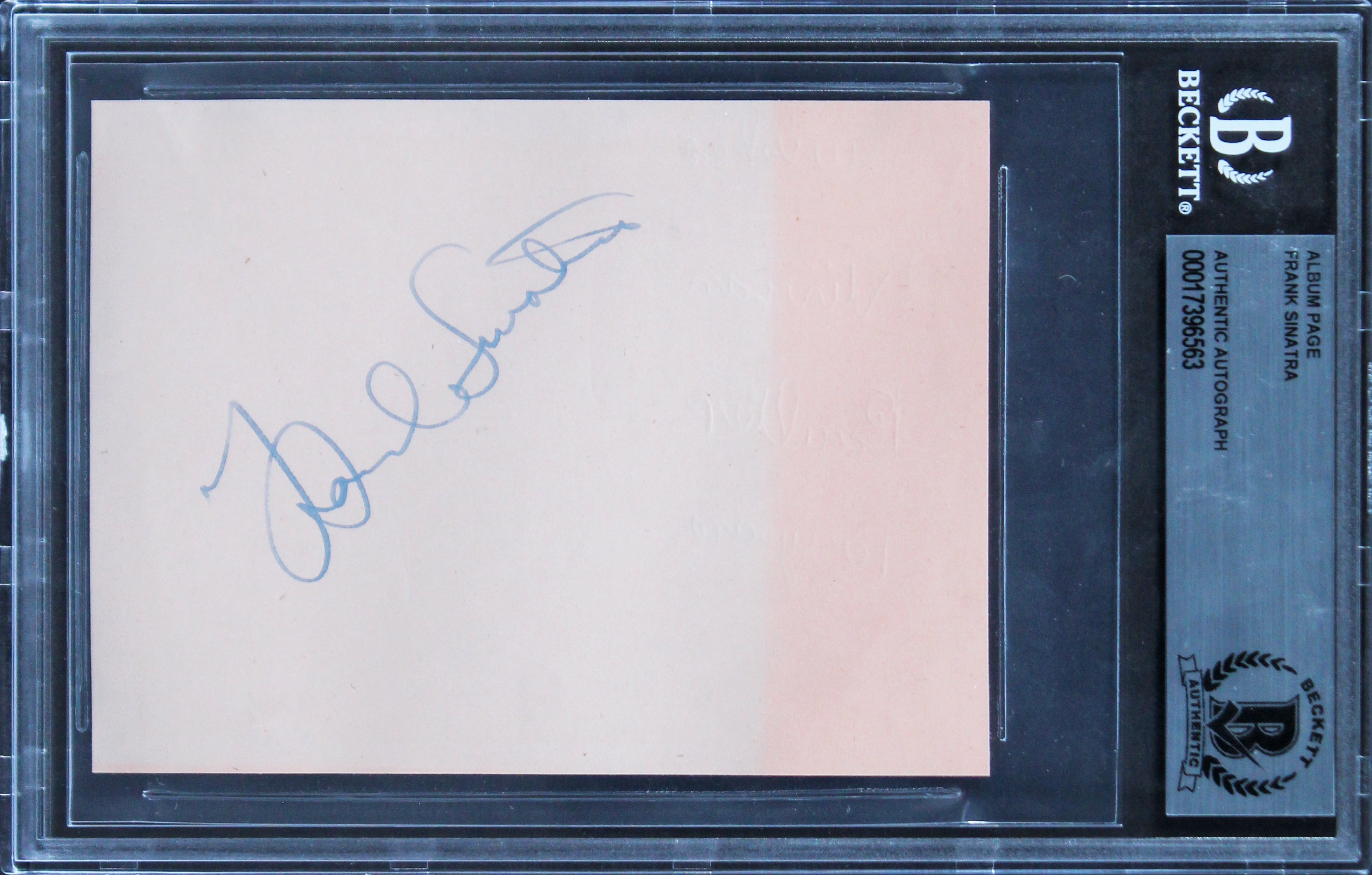 Frank Sinatra Authentic Signed 3.5x4.75 Album Page Autographed BAS Slabbed