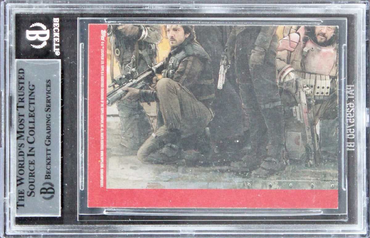 Diego Luna Signed 2016 Star Wars Rogue One Mission Briefing #103 Card BAS Slab 1