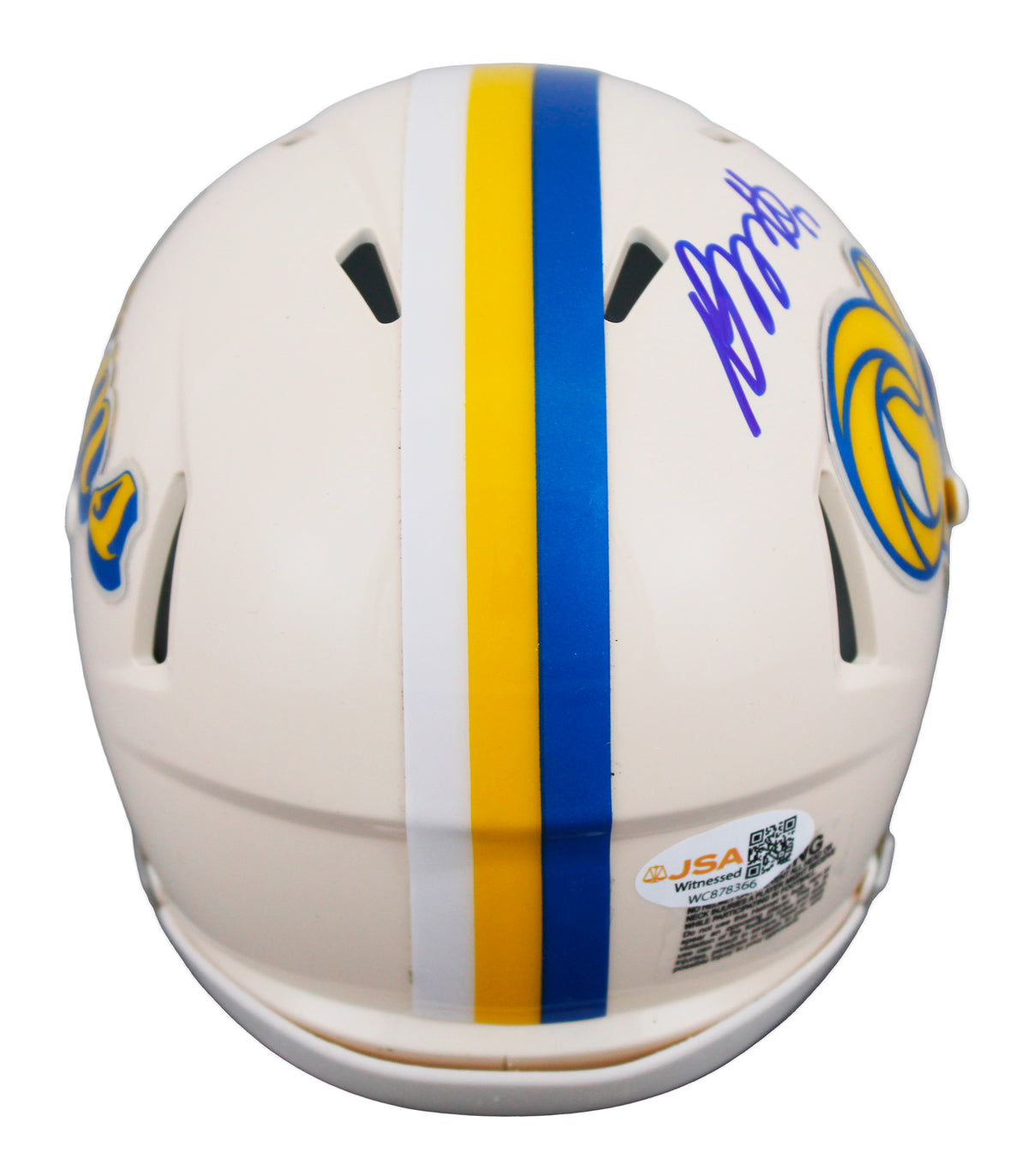 Rams Davante Adams Authentic Signed Retro Speed Mini Helmet JSA Witness