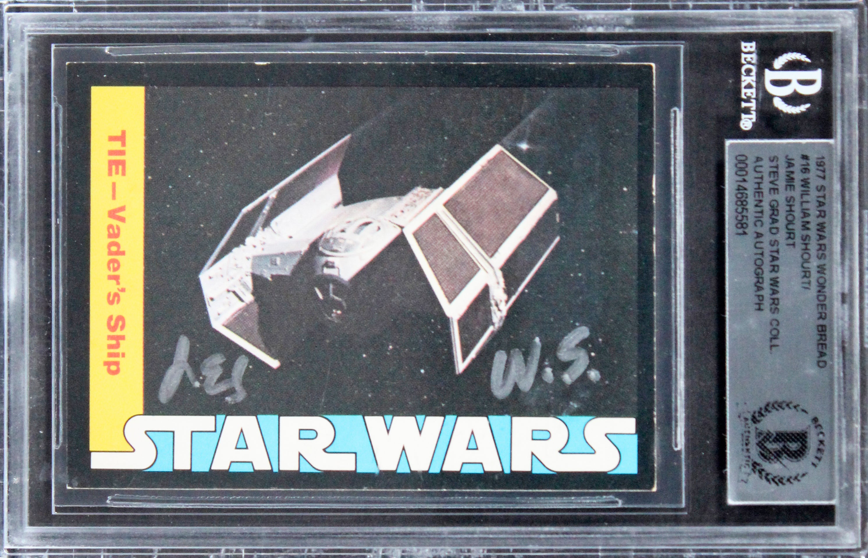 William & Jamie Shourt Signed 1977 Star Wars WB #16 Card Auto 10! BAS Slabbed