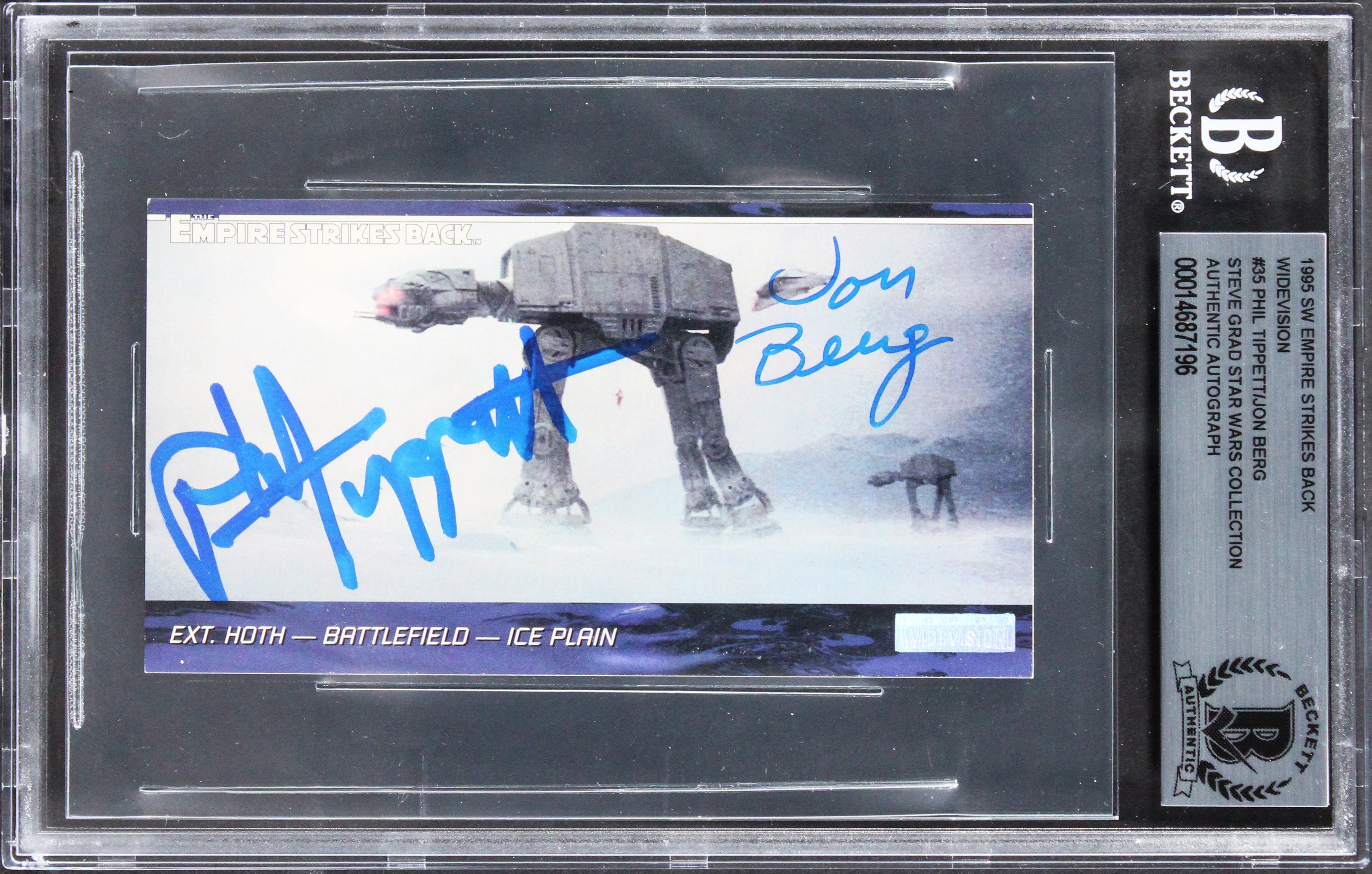 Phil Tippett, Jon Berg Star Wars Signed 1995 SW ESB Widevision #35 Card BAS Slab