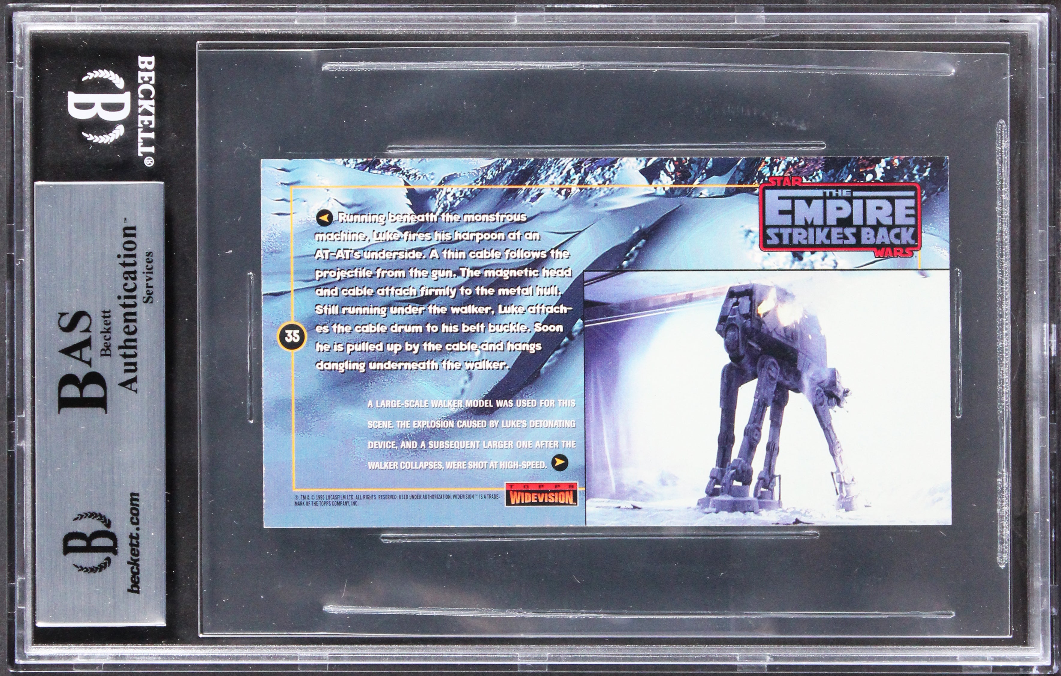Phil Tippett, Jon Berg Star Wars Signed 1995 SW ESB Widevision #35 Card BAS Slab