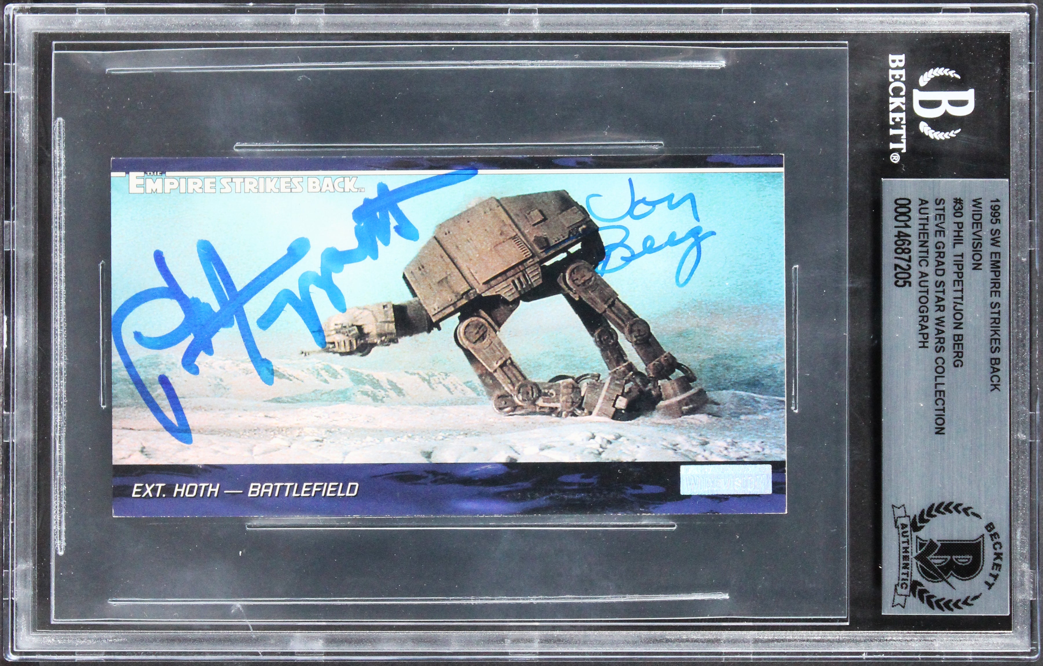 Phil Tippett, Jon Berg Star Wars Signed 1995 ESB Widevision #30 Card BAS Slabbed