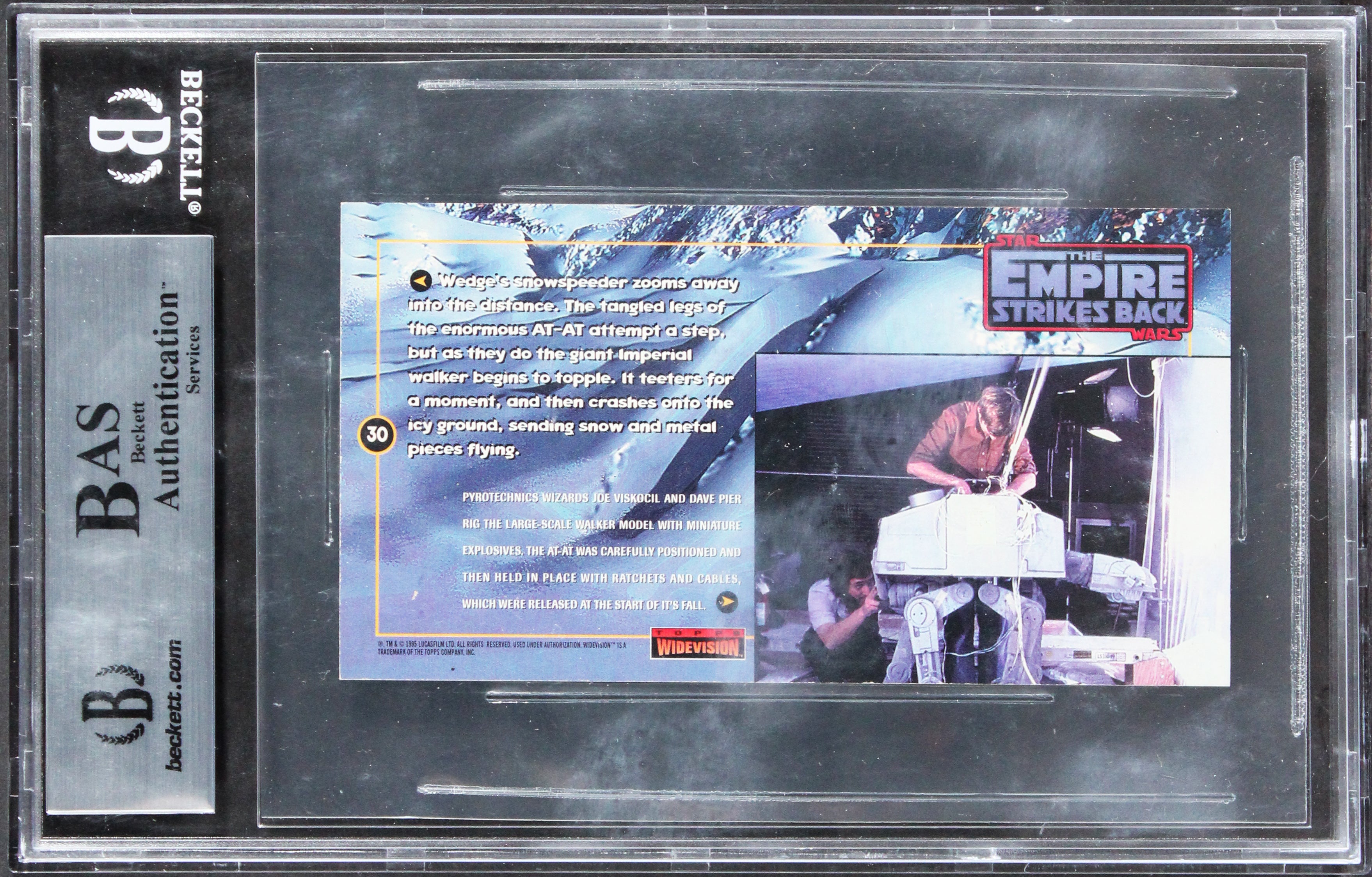 Phil Tippett, Jon Berg Star Wars Signed 1995 ESB Widevision #30 Card BAS Slabbed
