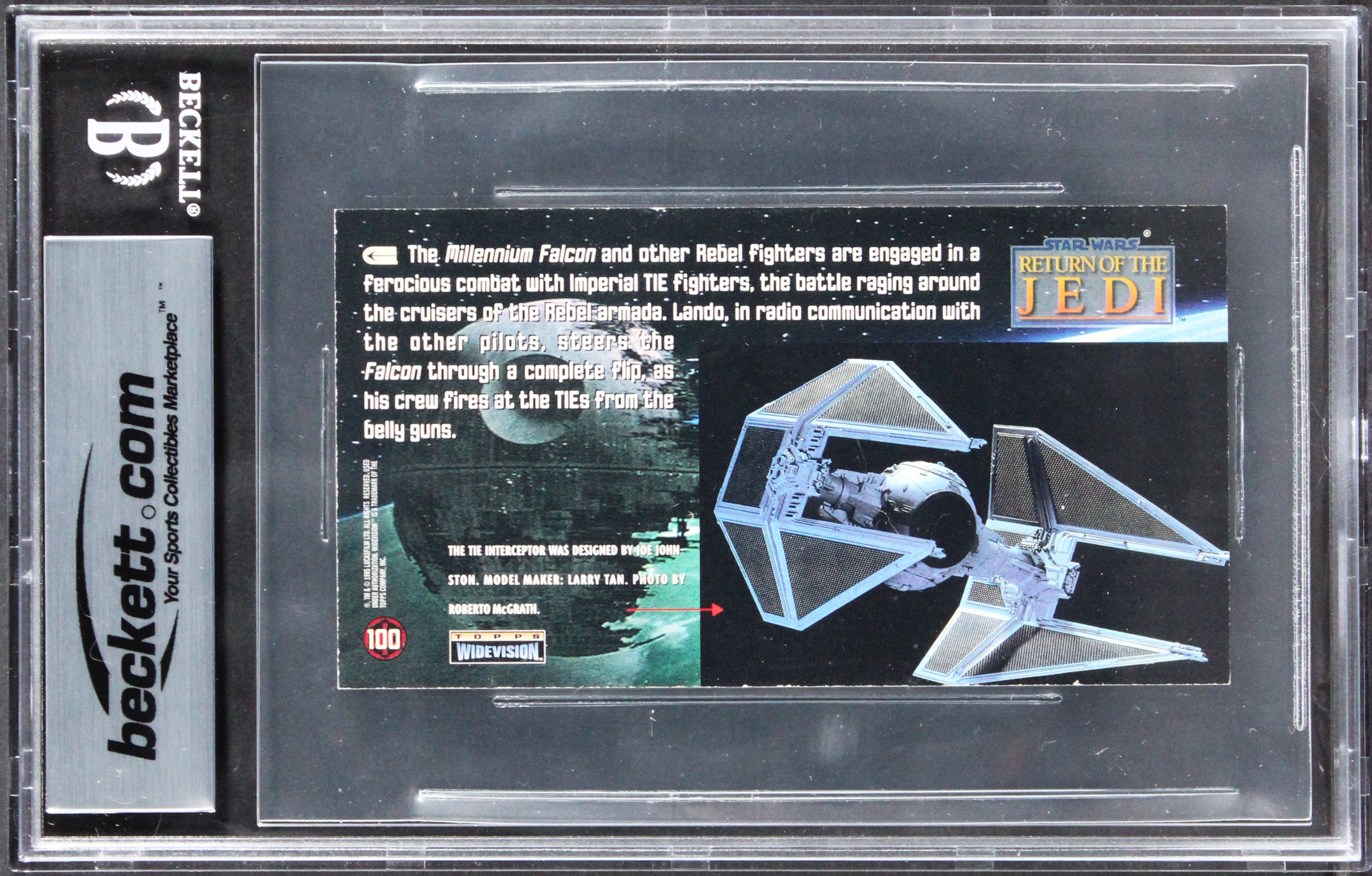 Star Wars (3) Huston, Owyeung +1 Signed 1996 ROTJ WV #100 Card Auto 10! BAS Slab