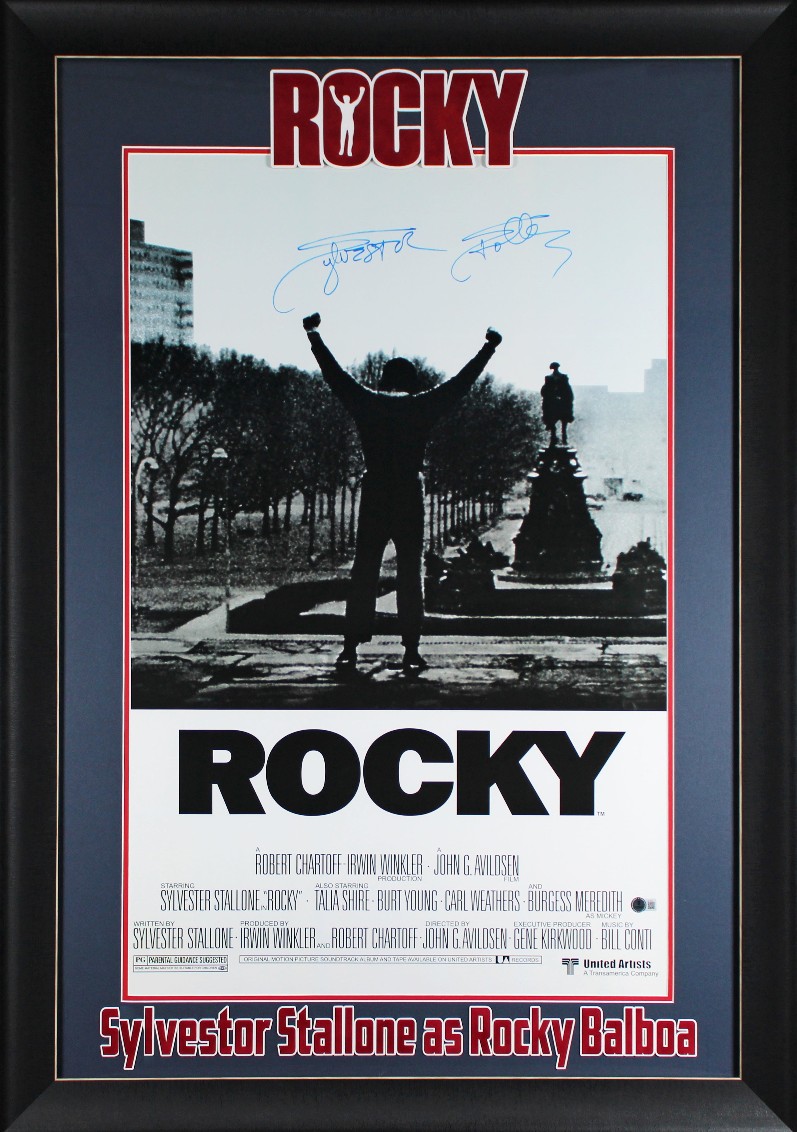 Sylvester Stallone Rocky Authentic Signed & Framed 24x36 Poster Autographed BAS