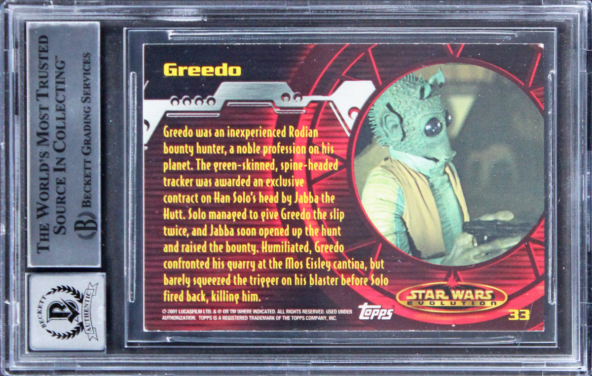 Paul Blake & Maria De Aragon Signed 2001 Star Wars Evo #33 Card Auto 10 BAS Slab