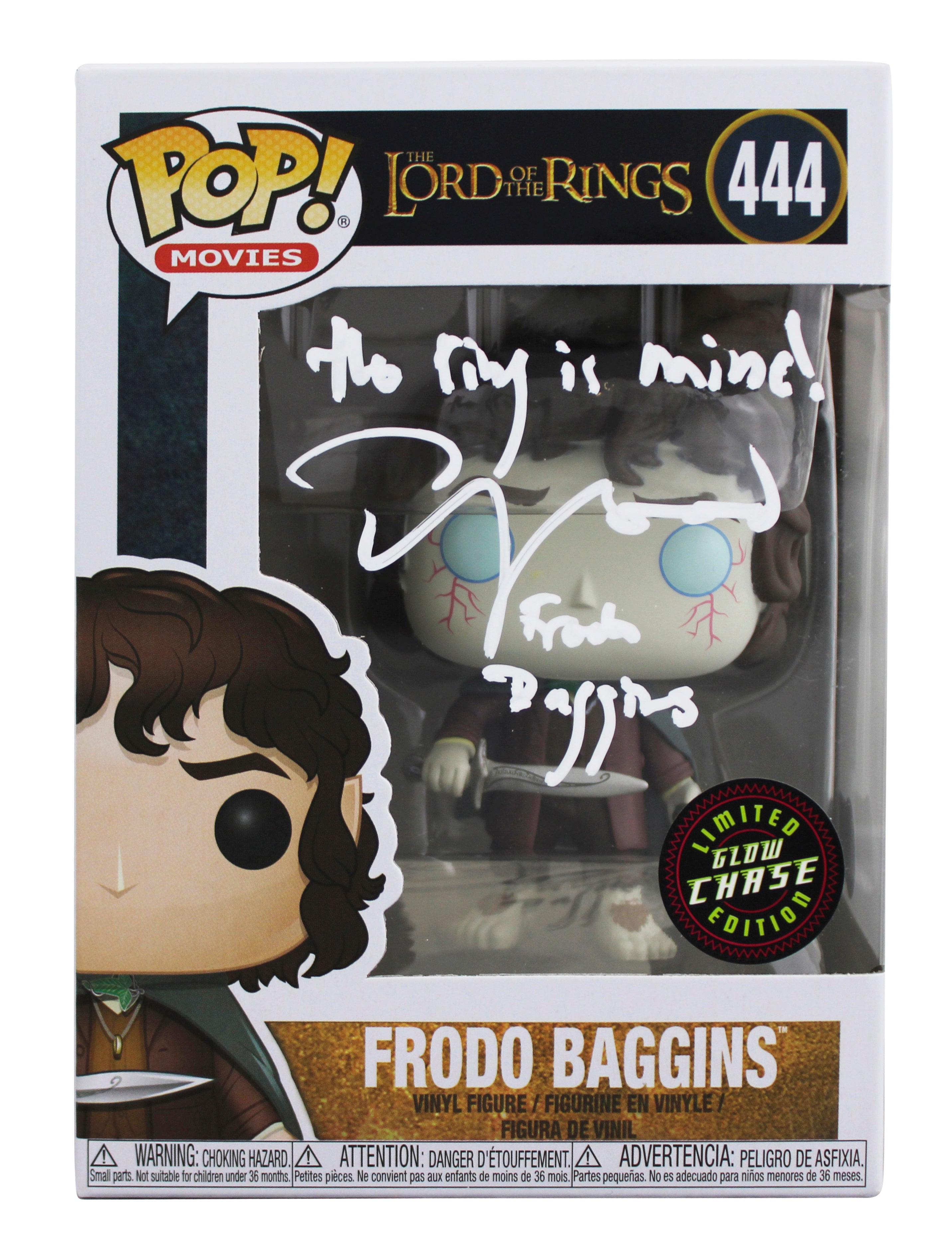 Elijah Wood LOTR "2x Insc" Signed #444 Alternate Funko Pop Figure BAS Witness 2