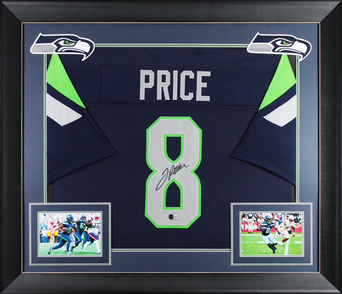 Jadarian Price Authentic Signed Navy Pro Style Framed Jersey BAS Witnessed