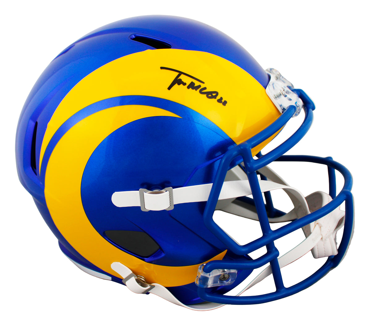Rams Trent McDuffie Signed Full Size Speed Rep Helmet W/ Case JSA Witness