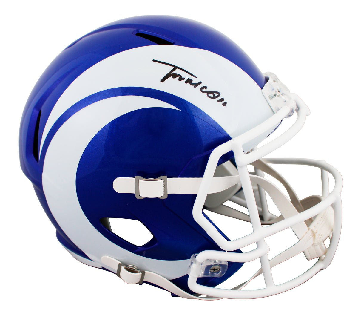 Rams Trent McDuffie Signed 2026 On-Field Alt Full Size Speed Rep Helmet JSA Wit