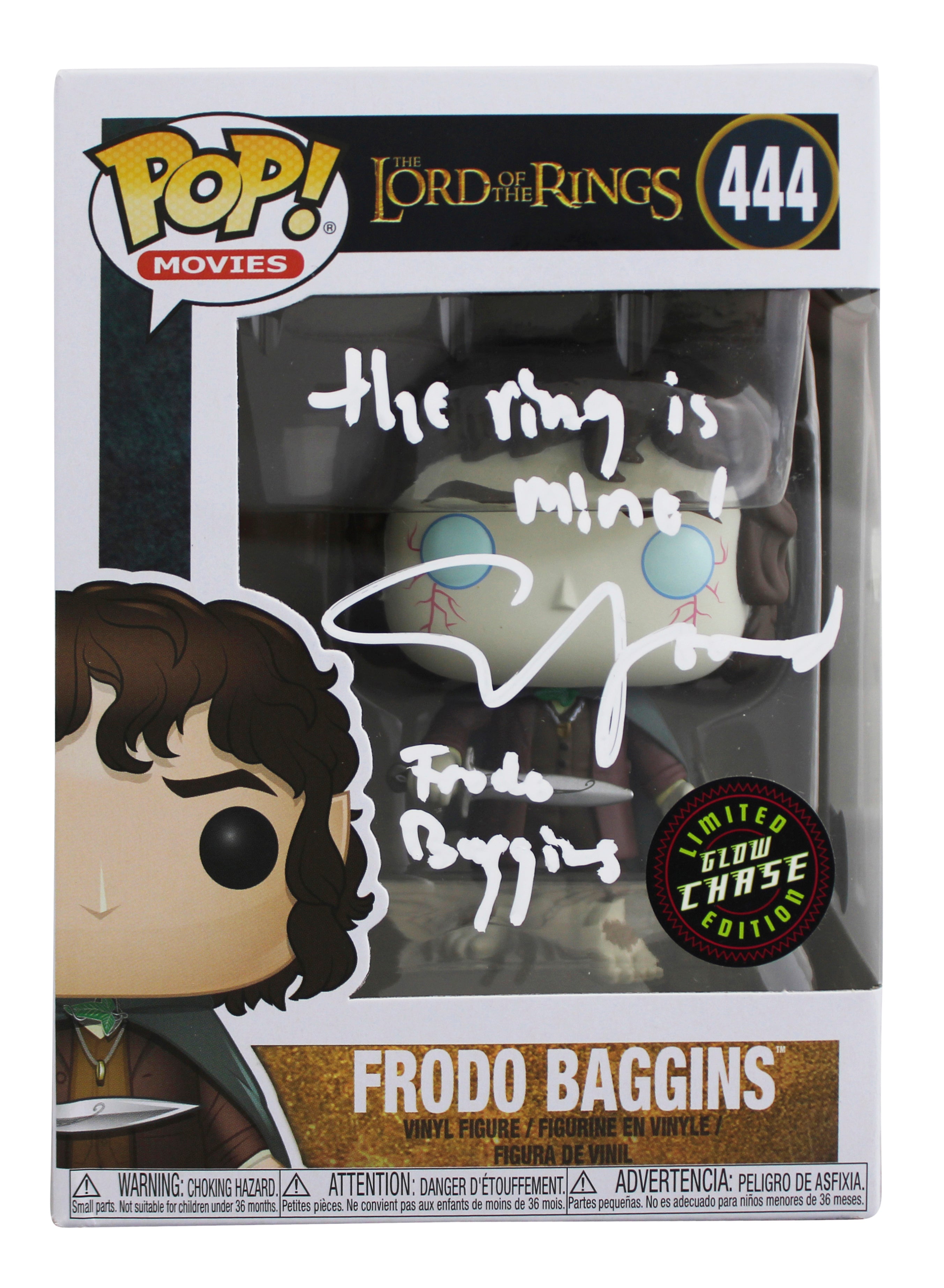 Elijah Wood "2x Insc" Signed Frodo #444 Alt Funko Pop Vinyl Figure BAS #3W027036