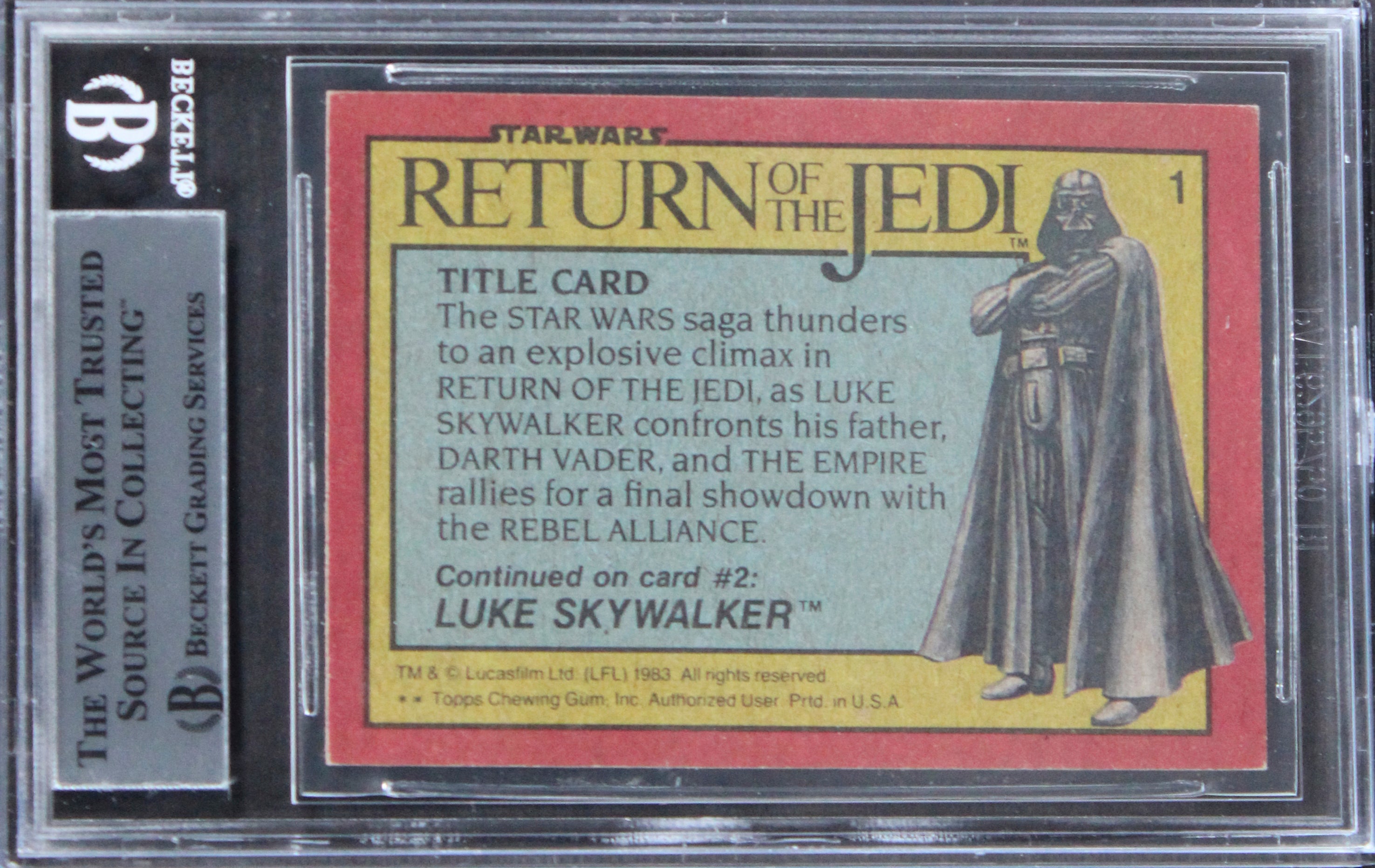 John Williams Signed 1983 Topps Star Wars Return Of The Jedi #1 Card BAS Slabbed