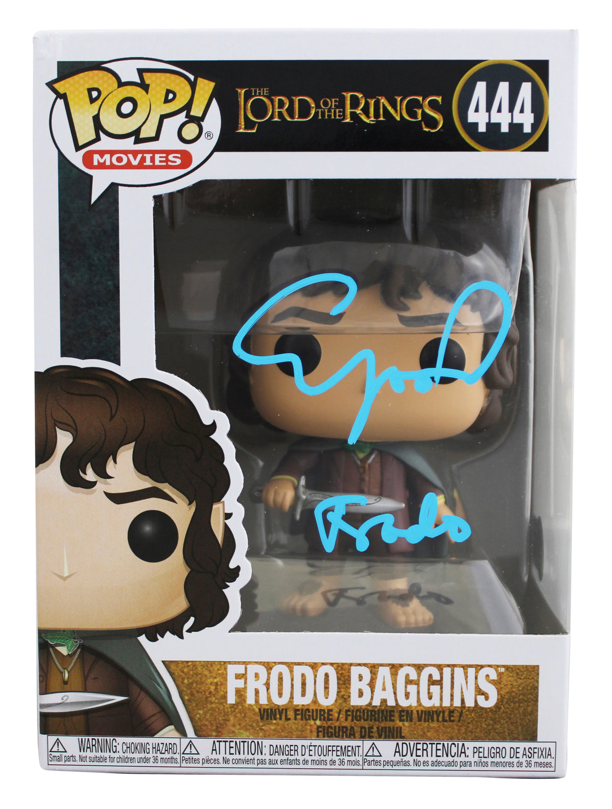 Elijah Wood LOTR "Frodo" Signed Frodo #444 Funko Pop Vinyl Figure BAS #3W027003