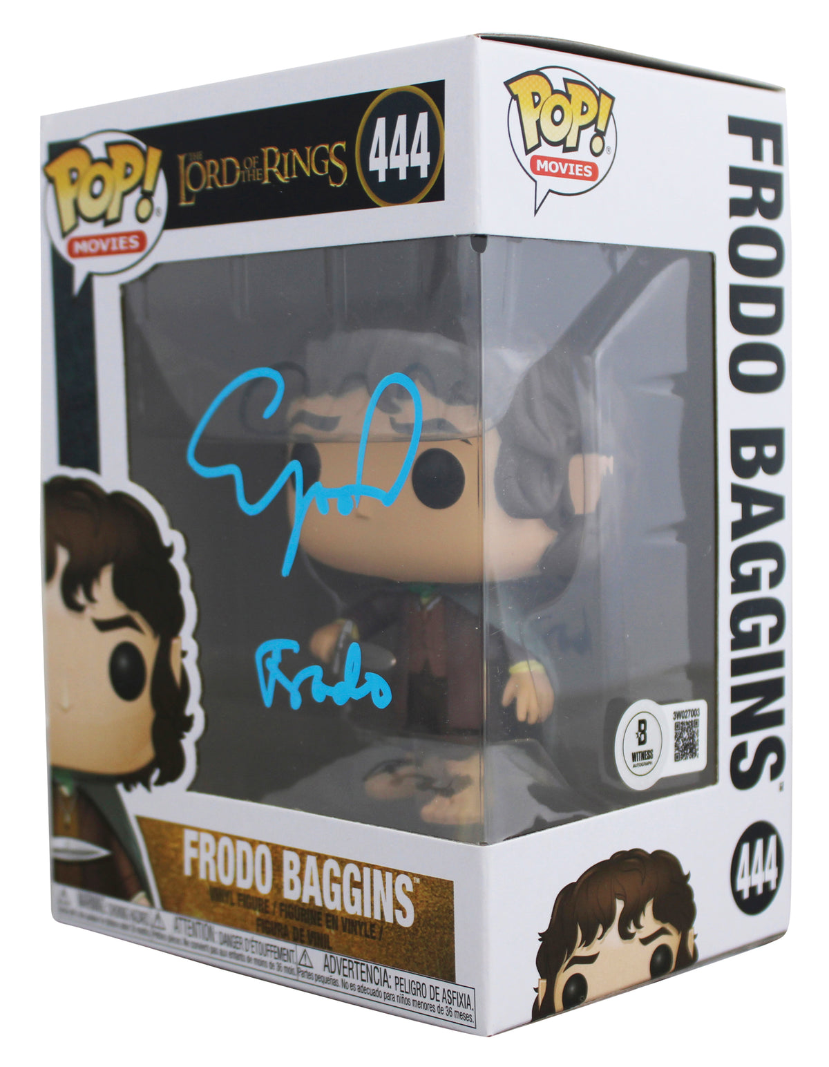 Elijah Wood LOTR "Frodo" Signed Frodo #444 Funko Pop Vinyl Figure BAS #3W027003