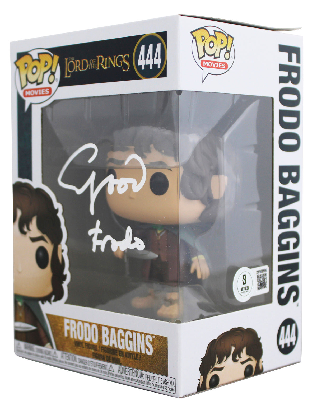 Elijah Wood LOTR "Frodo" Signed Frodo #444 Funko Pop Vinyl Figure BAS #3W978996