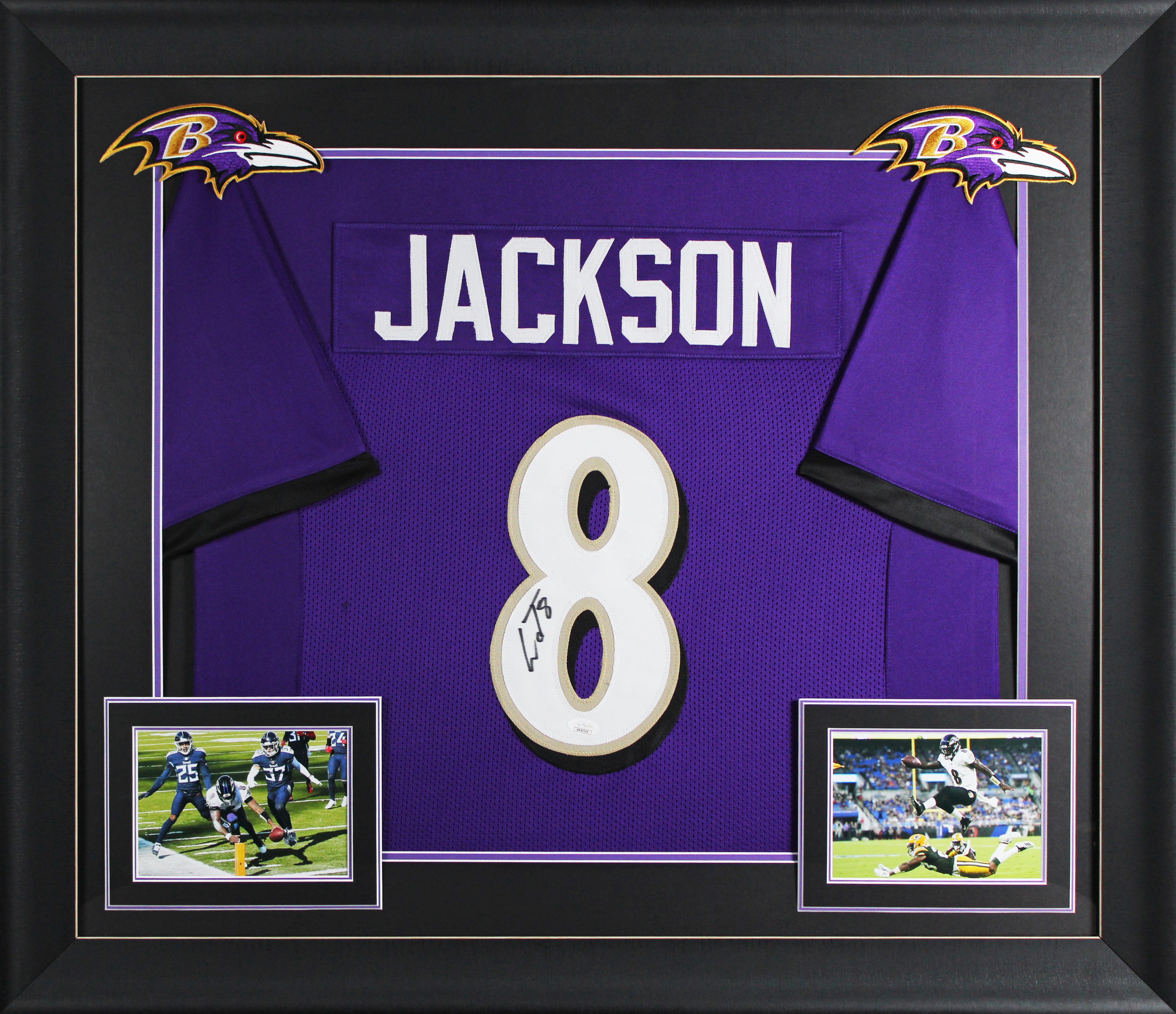 Lamar Jackson Authentic Signed Purple Pro Style Framed Jersey Autographed JSA