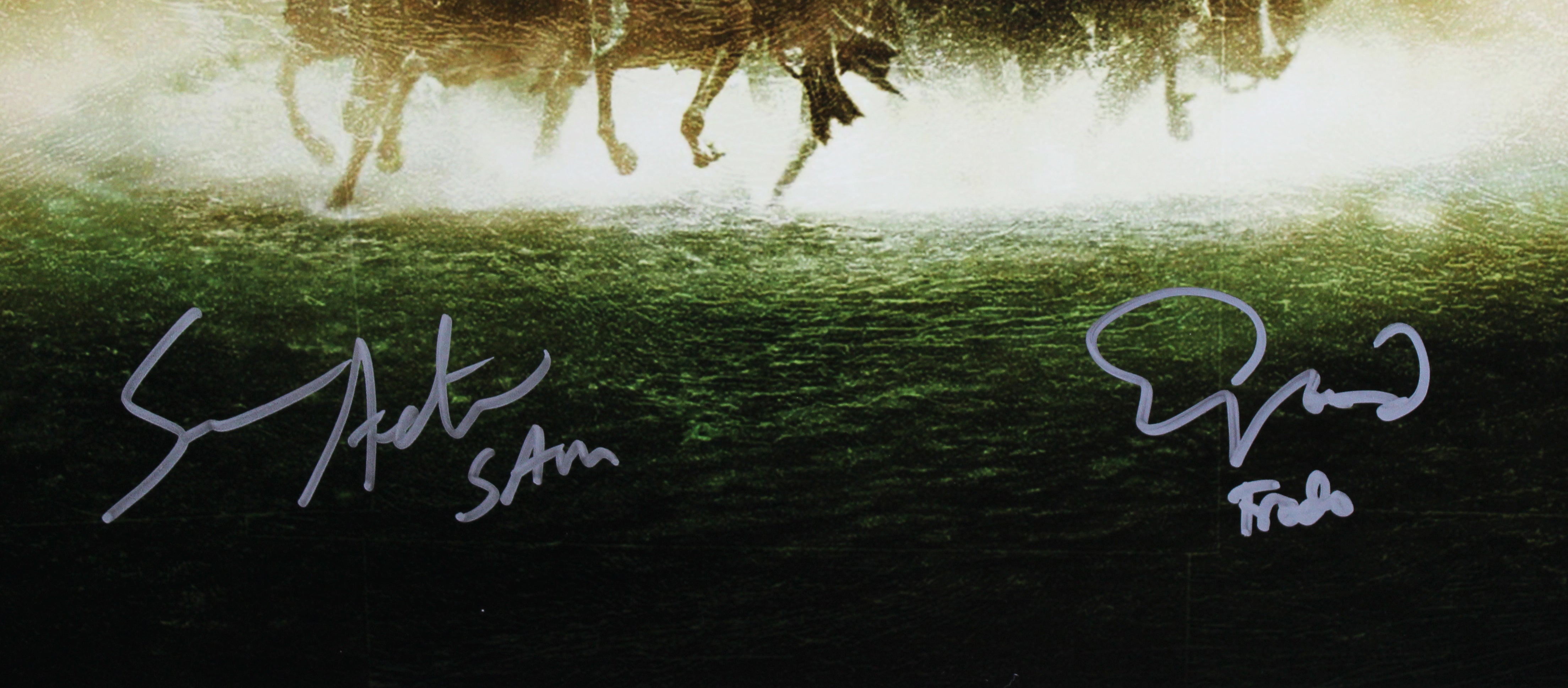 Elijah Wood & Sean Astin LOTR Signed 16x20 Vertical Collage Photo BAS Witnessed