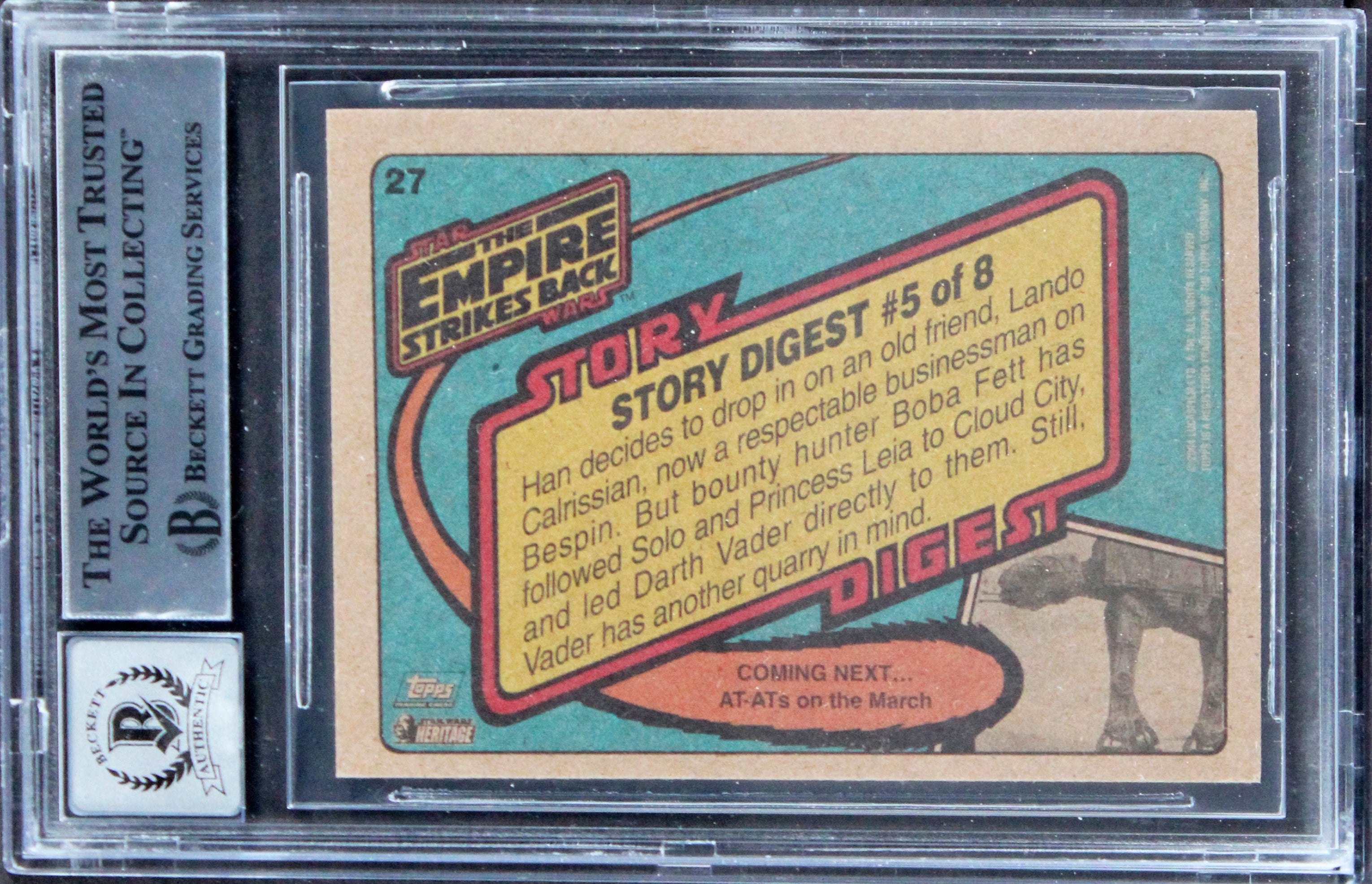 Star Wars (3) Jones, Prowse +1 Signed 2004 SW Heritage #27 Card Auto 10 BAS Slab