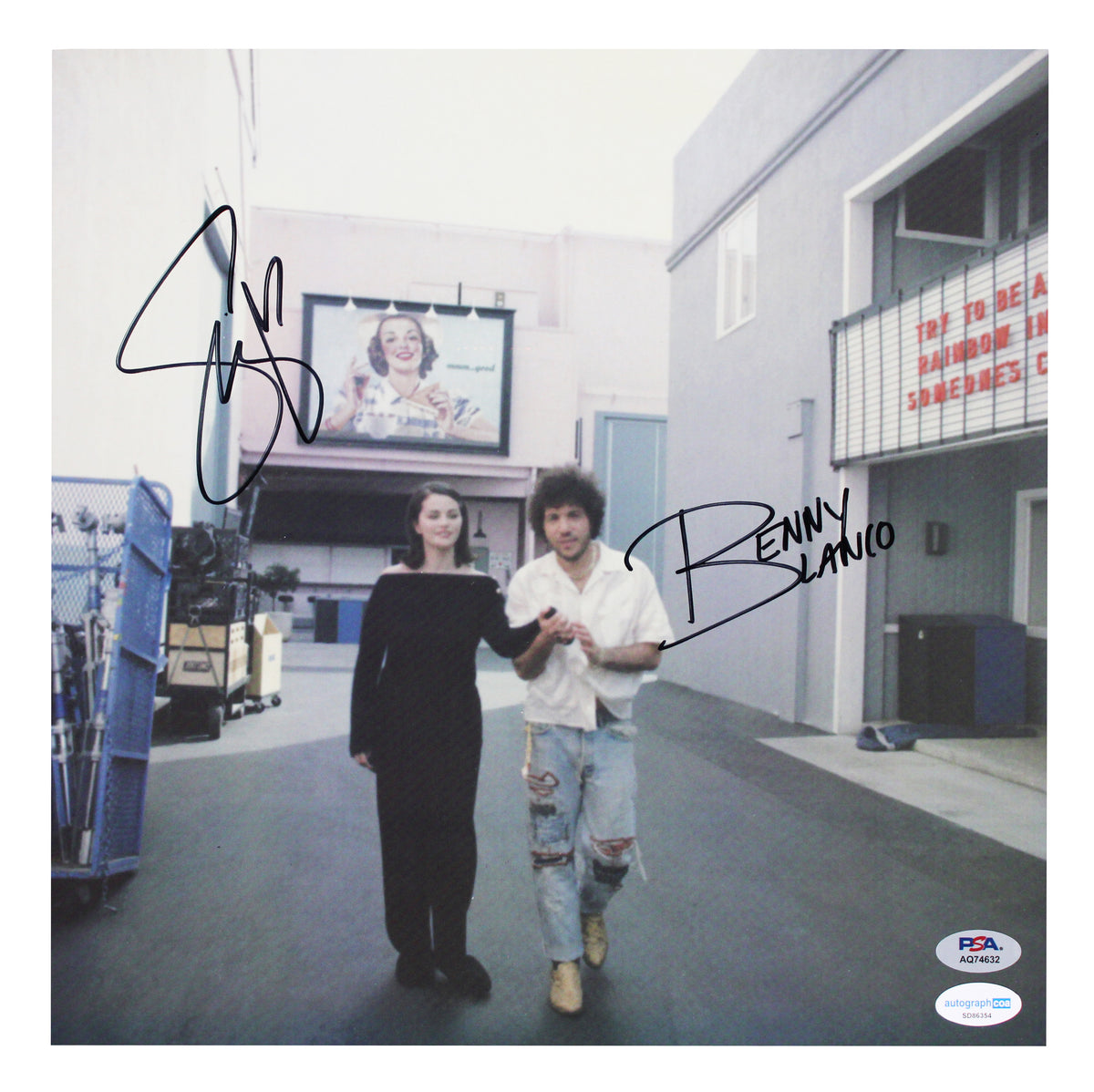 Selena Gomez & Benny Blanco Signed Album Flat w/ Album & Vinyl PSA/DNA #AQ74632