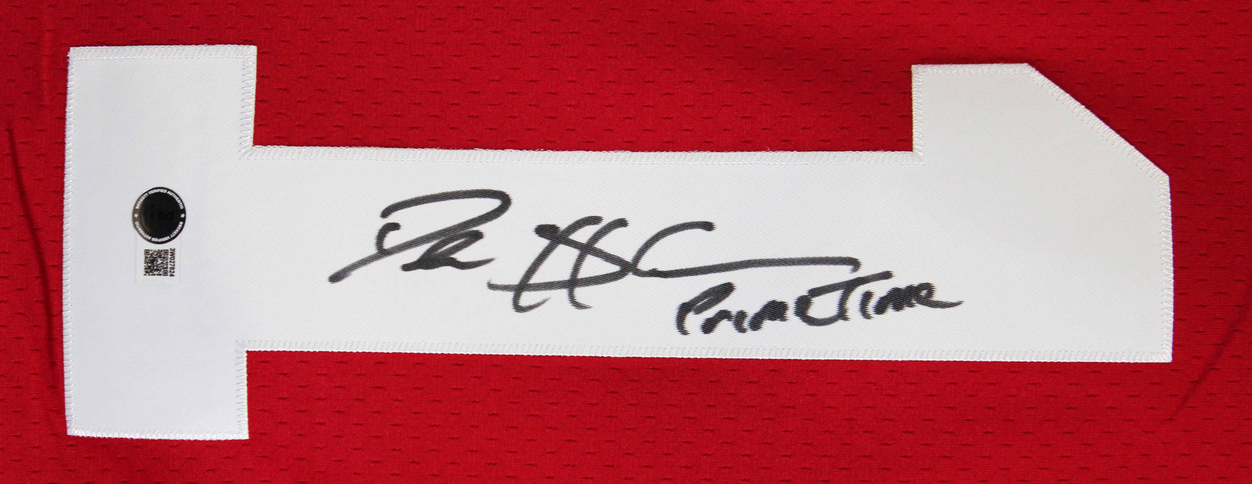 49ers Deion Sanders "Primetime" Signed Red M&N TB Framed Jersey BAS Witnessed