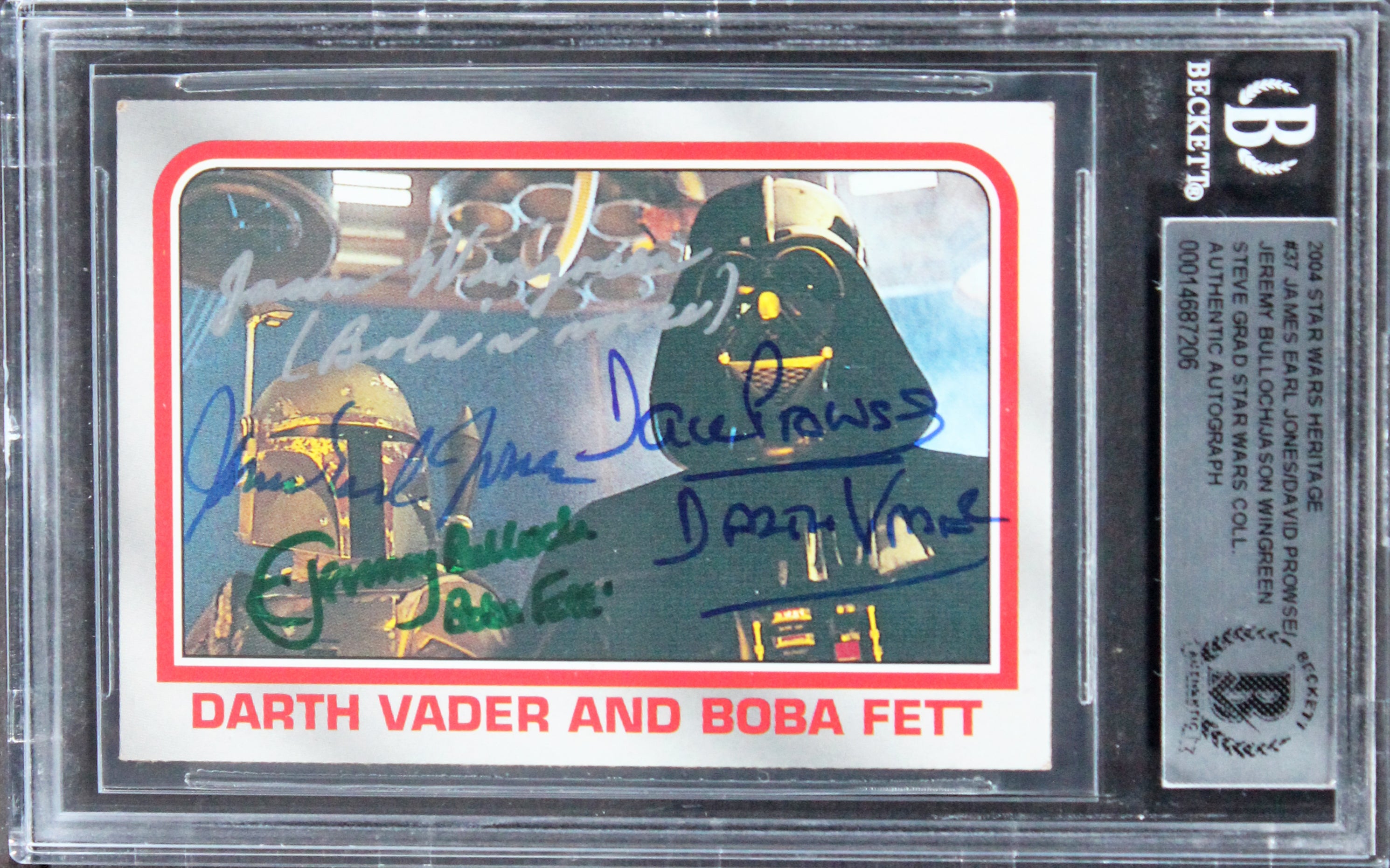 Star Wars (4) Jones, Prowse +2 Signed 2004 Star Wars Heritage #37 Card BAS Slab