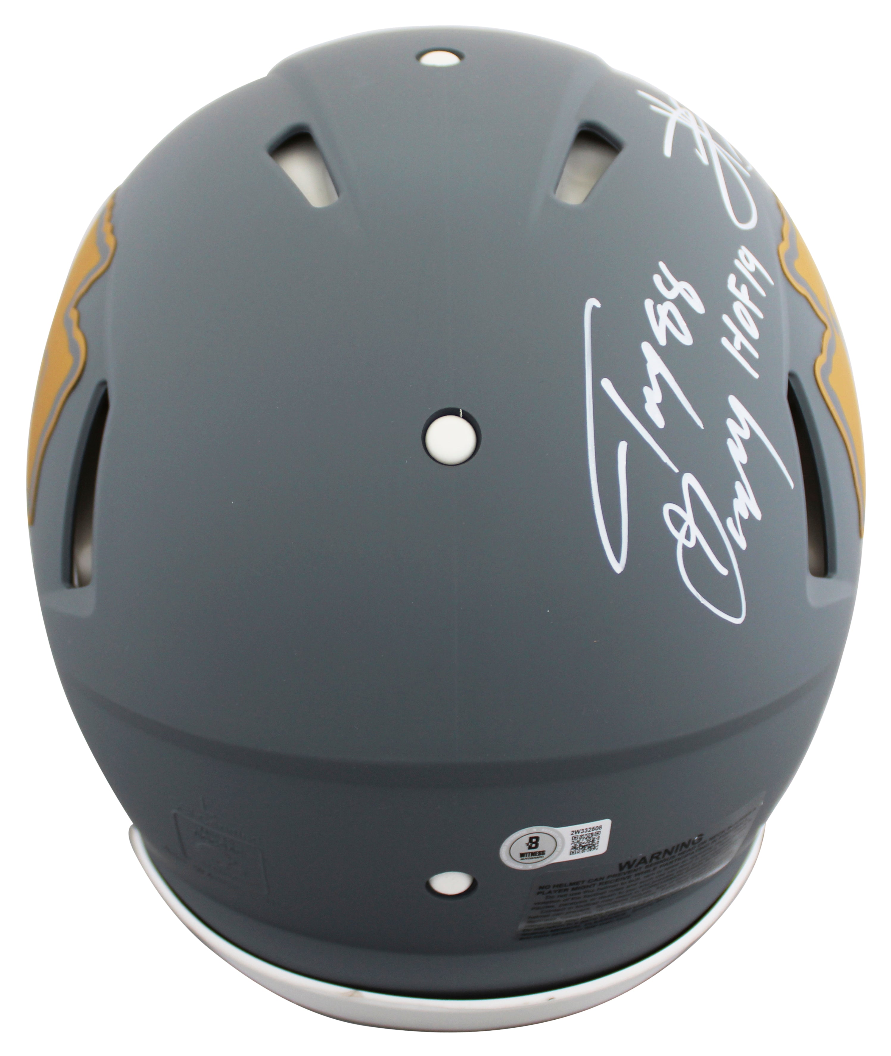 Tony Gonzalez & Travis Kelce Signed Slate F/S Speed Proline Helmet W/ Case BAS W