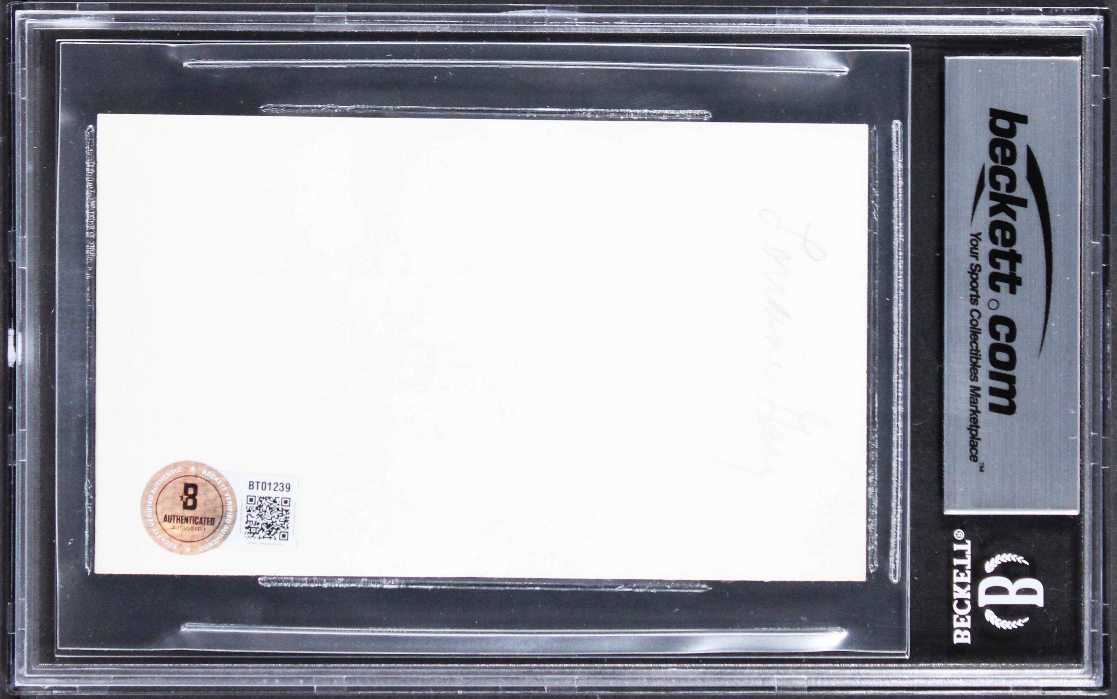 Lorraine Gary Jaws Authentic Signed 3x5 Index Card Autographed BAS Slabbed 1