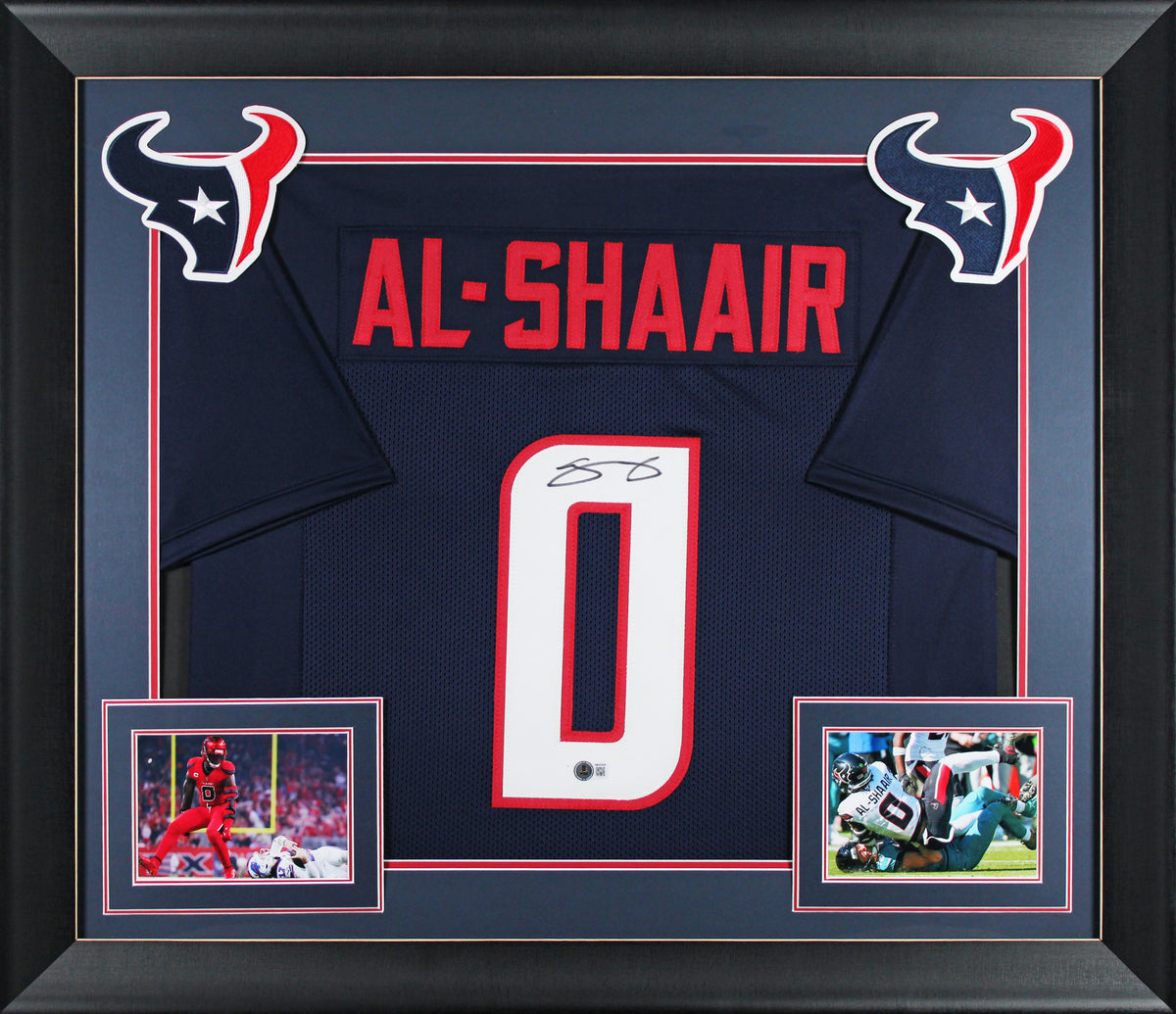 Azeez Al-Shaair Authentic Signed Navy Pro Style Framed Jersey BAS Witnessed