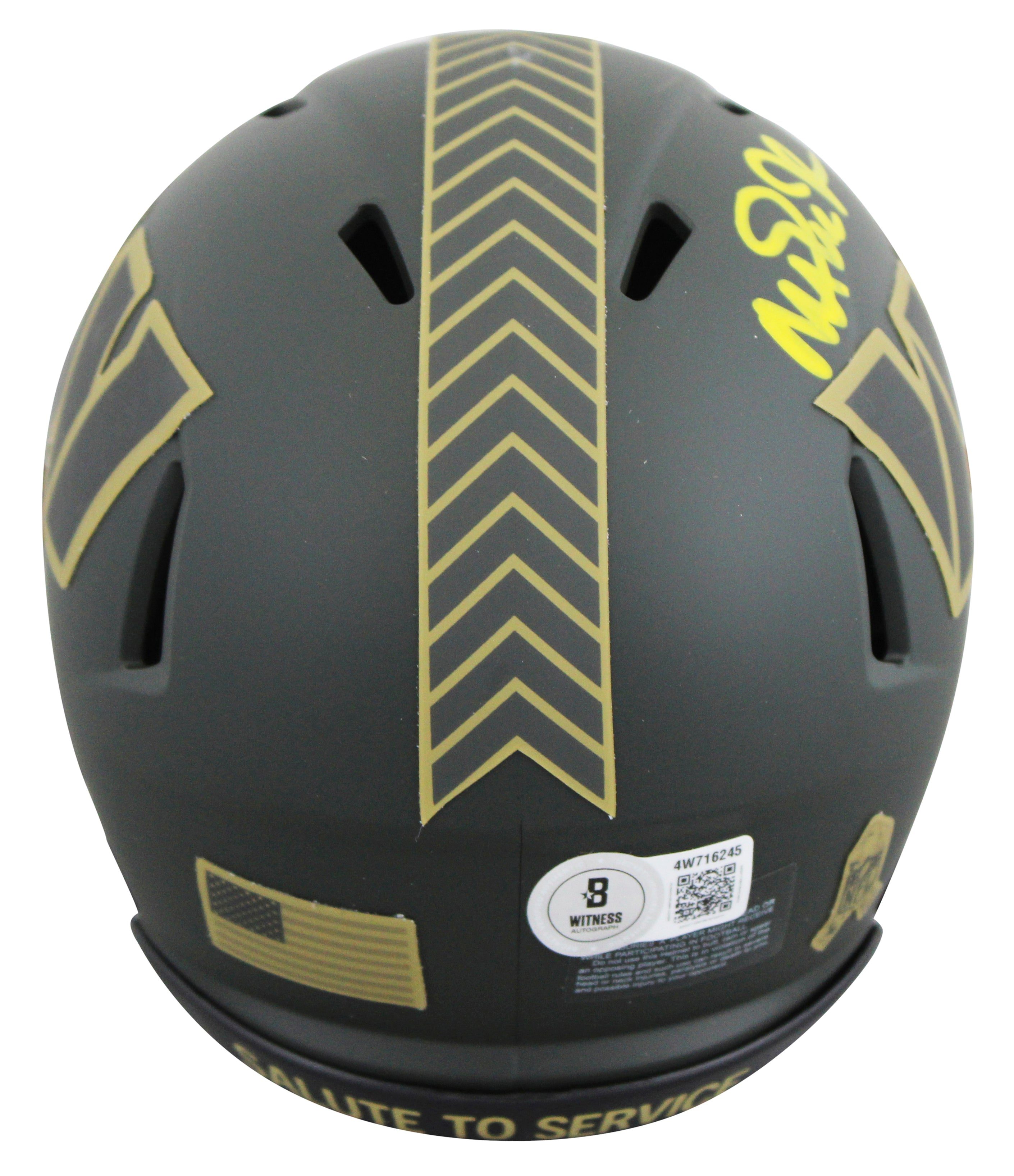 Commanders Magic Johnson Signed Salute To Service IV Speed Mini Helmet BAS Wit