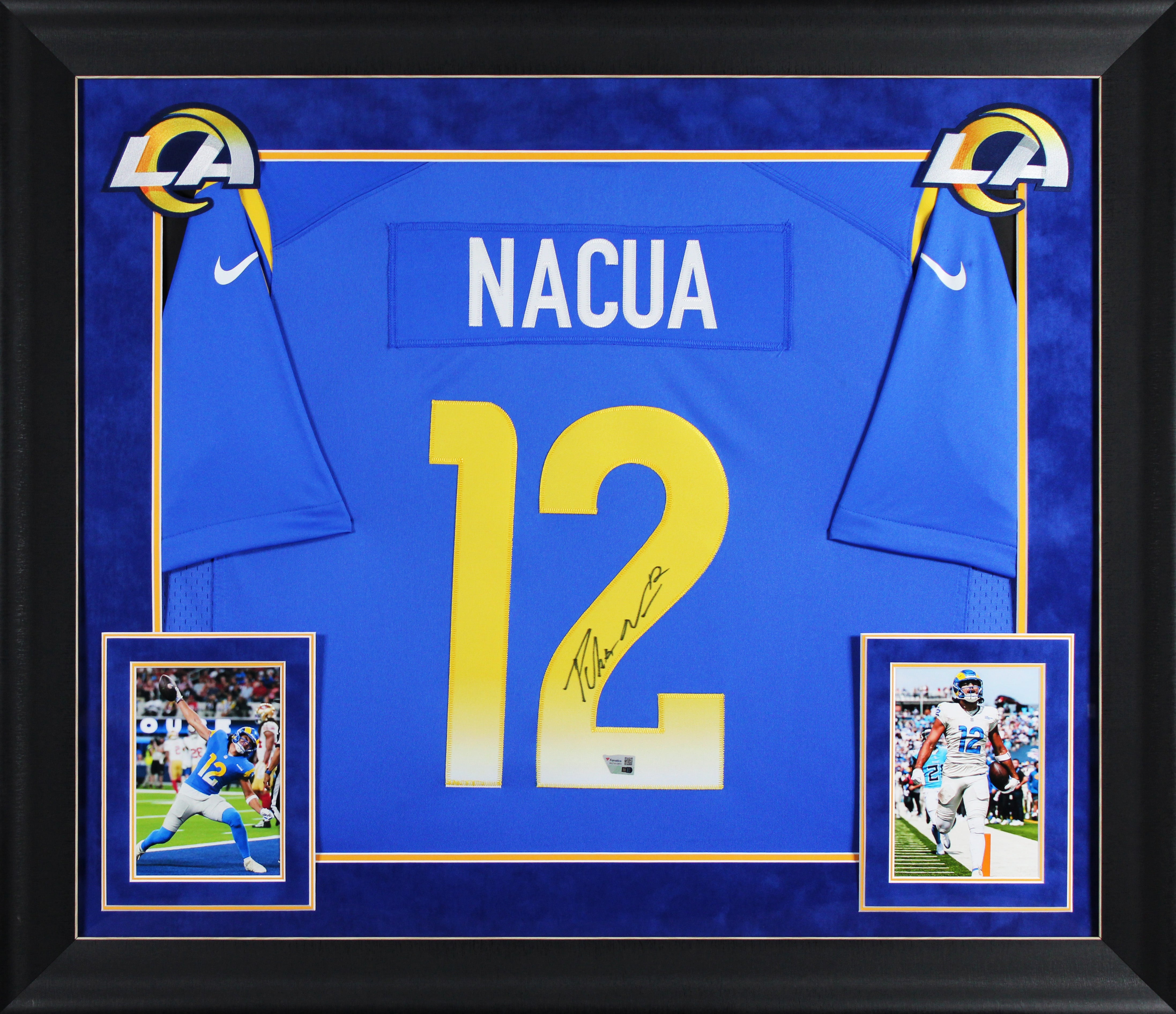 Rams Puka Nacua Authentic Signed Blue Nike Limited Framed Jersey Fanatics