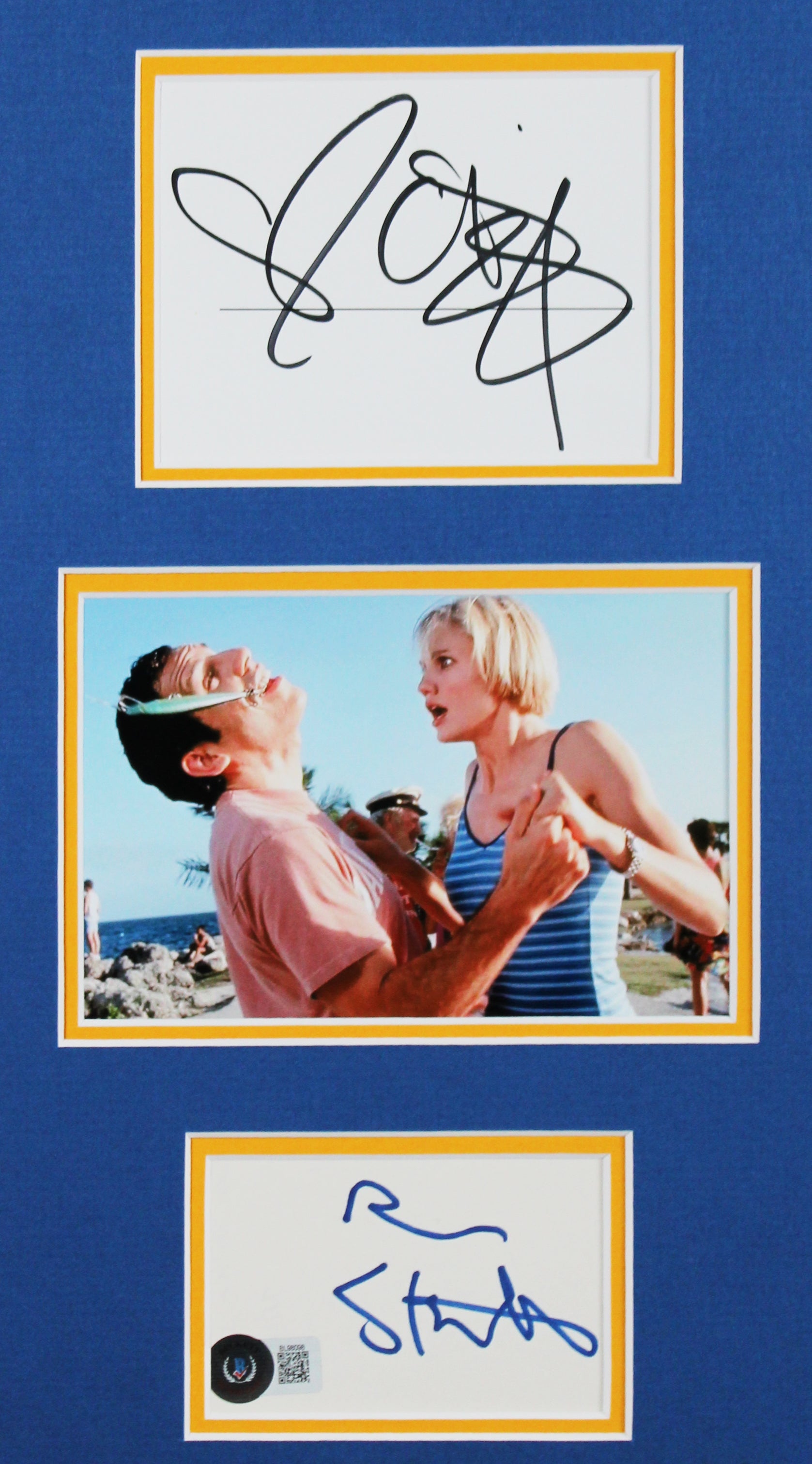 There's Something About Mary (5) Stiller, Diaz, Dillon Signed Framed Display BAS