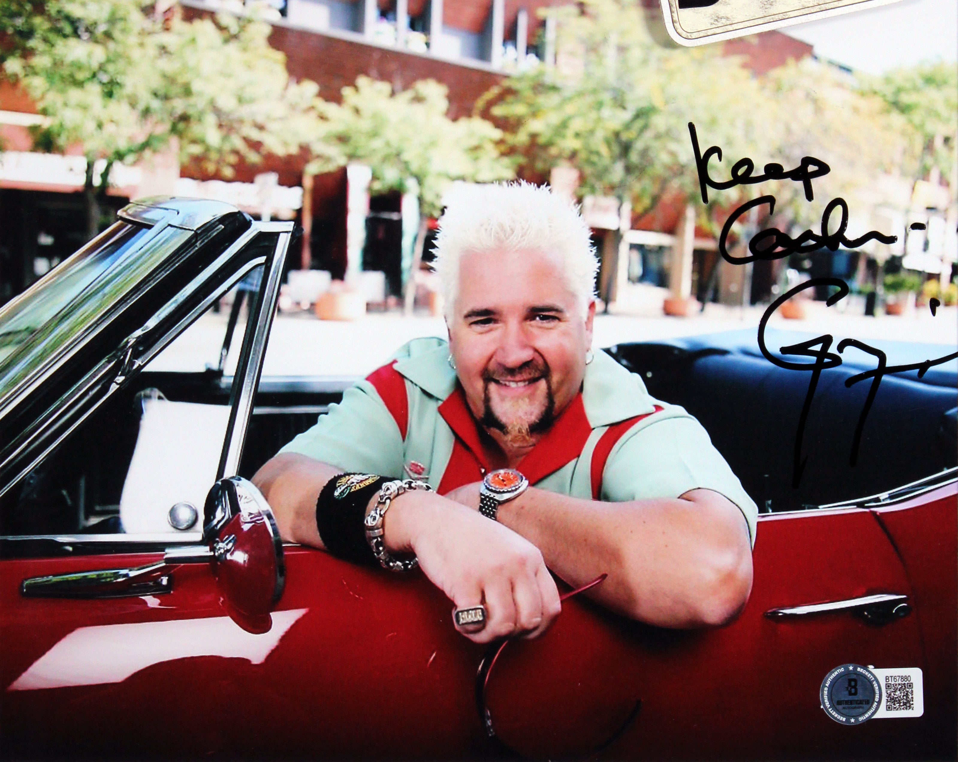 Guy Fieri Diners, Drive-Ins & Dives "Keep Cookin" Signed 8x10 Framed Photo BAS