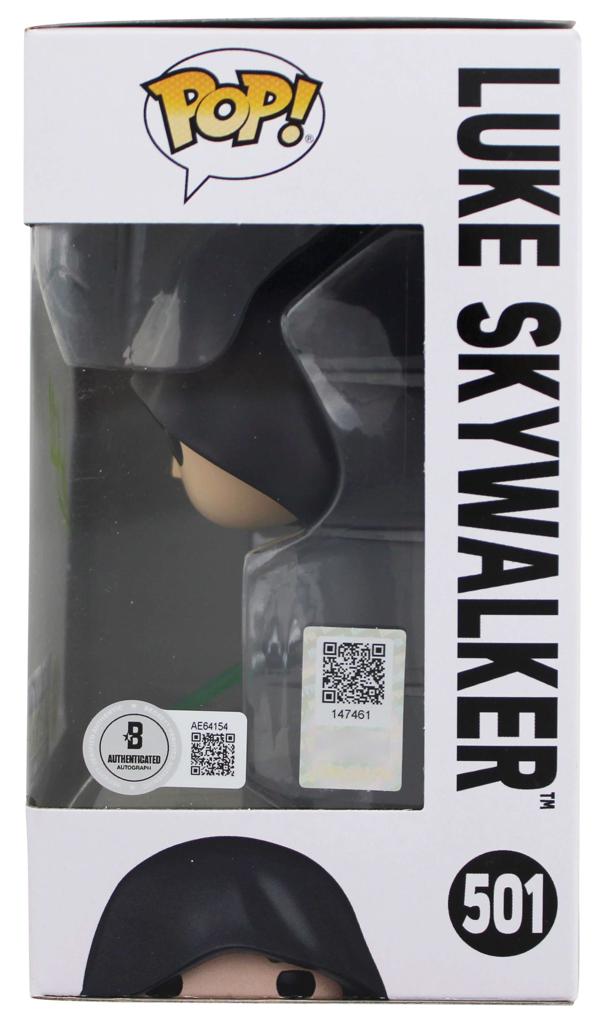 Mark Hamill Star Wars Signed Luke Skywalker #501 Funko Pop Figure BAS #AE64154