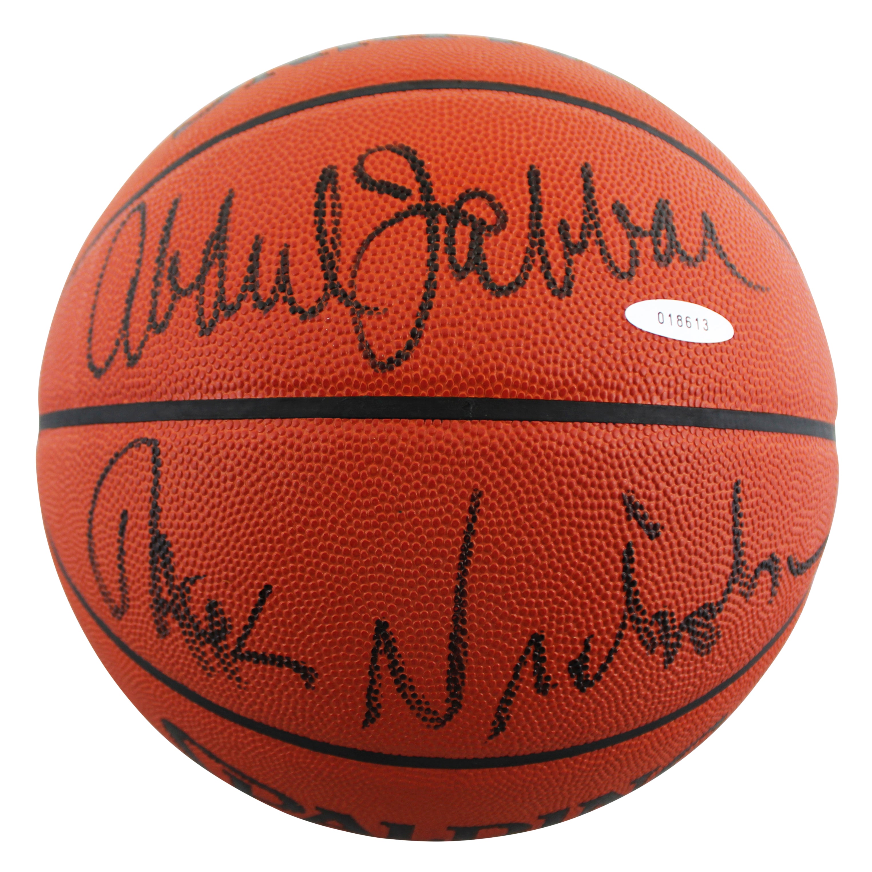 Jack Nicholson & Kareem Abdul-Jabbar Signed Spalding Basketball JSA #Z40743