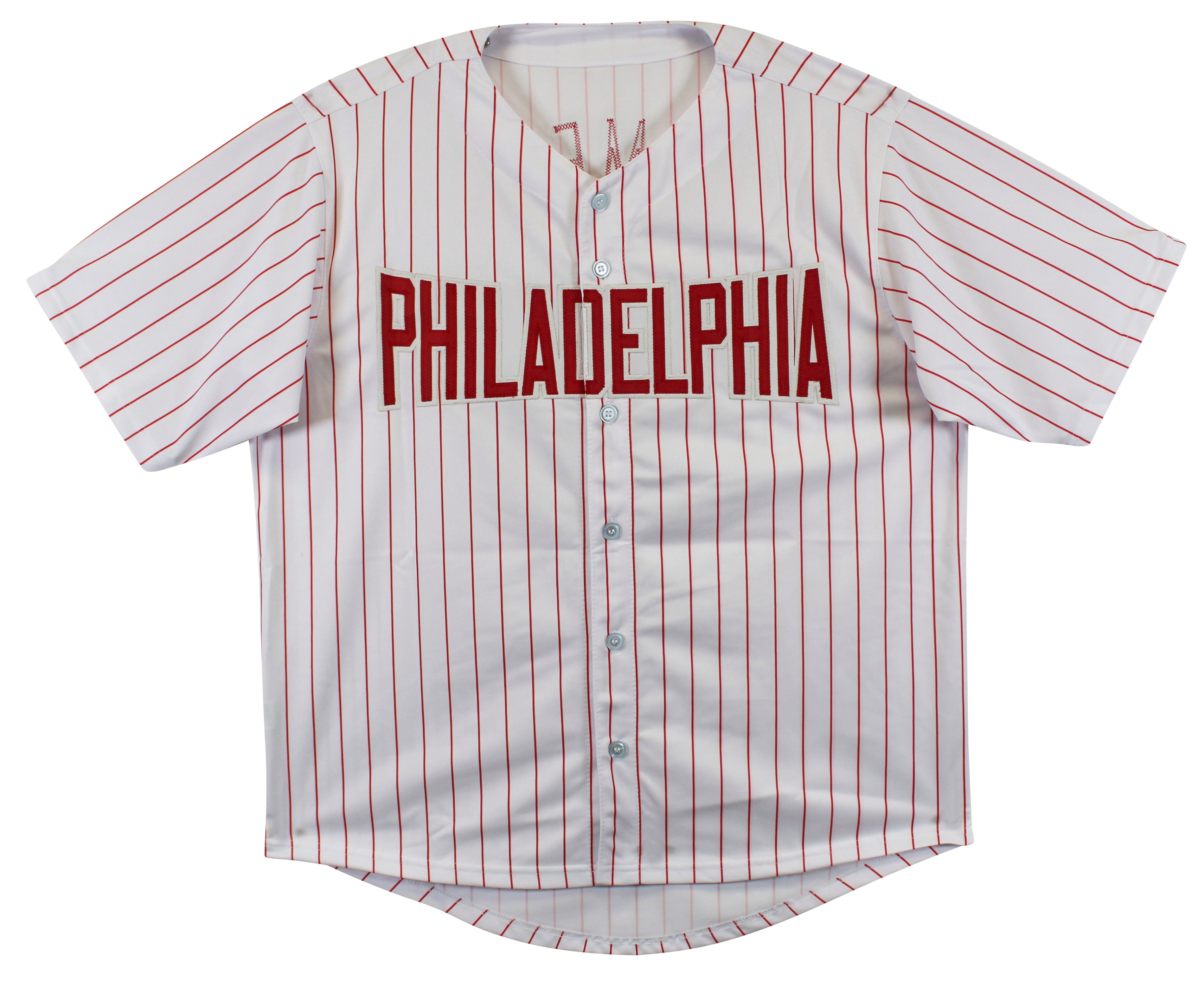 Cole Hamels "08 WS MVP" Signed White Pinstripe Pro Style Jersey JSA Witnessed