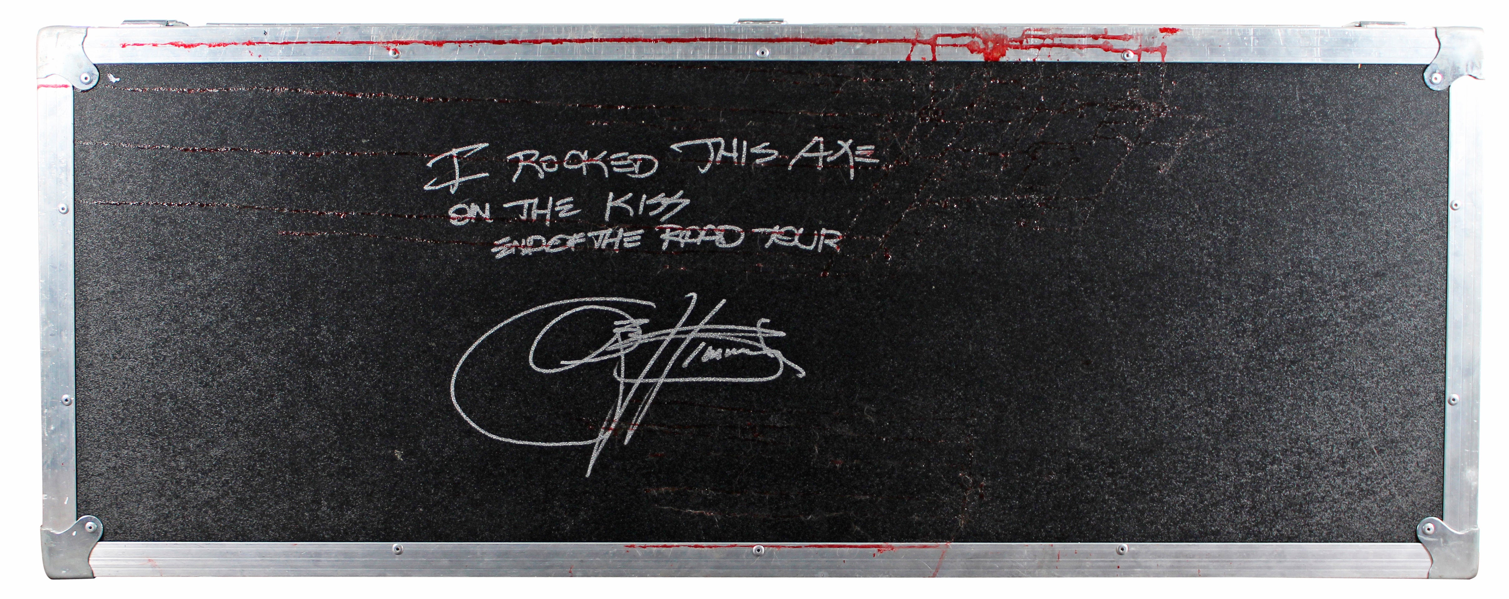 Gene Simmons Authentic Signed & Inscribed Stage Used Axe Guitar & Case BAS LOA