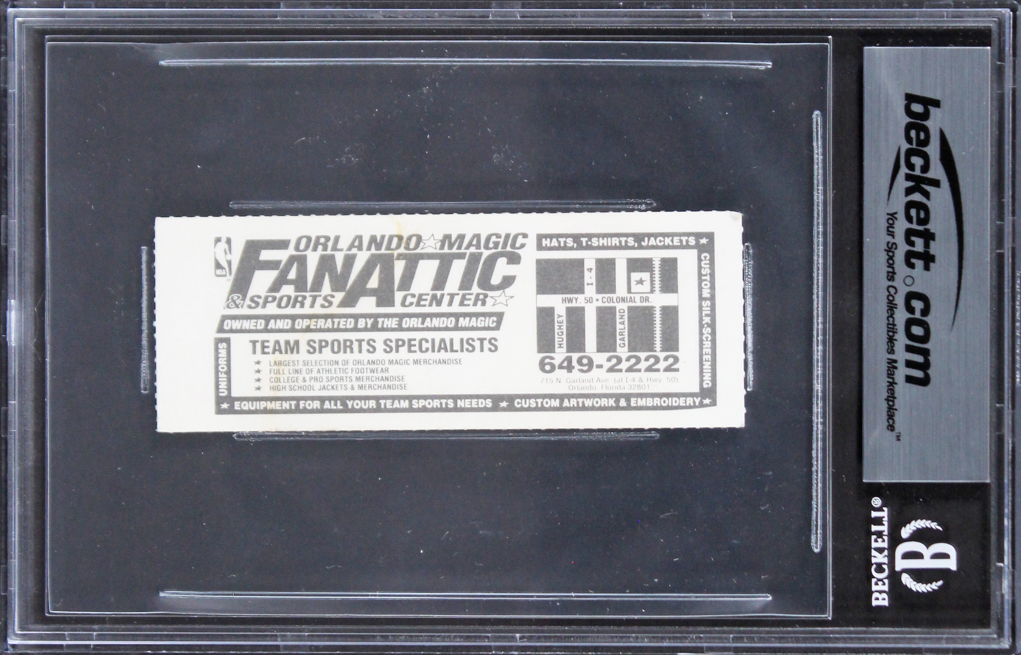 Magic Shaquille O'Neal Signed 1993 Ticket Stub Auto Graded 10! BAS Slabbed