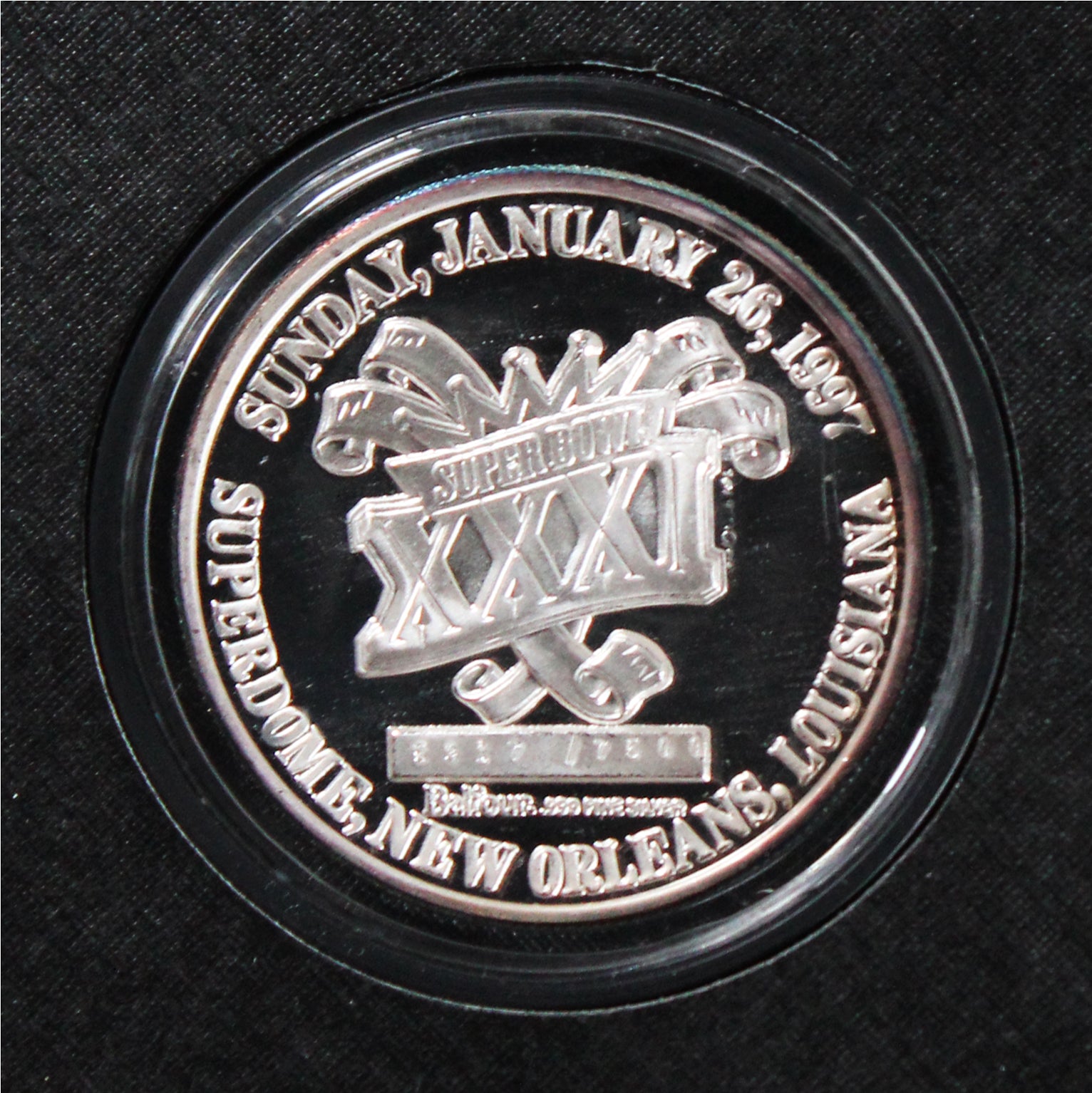 Balfour NFL Super Bowl XXXI Commemorative Silver Coin LE #5317/7500 Un-signed
