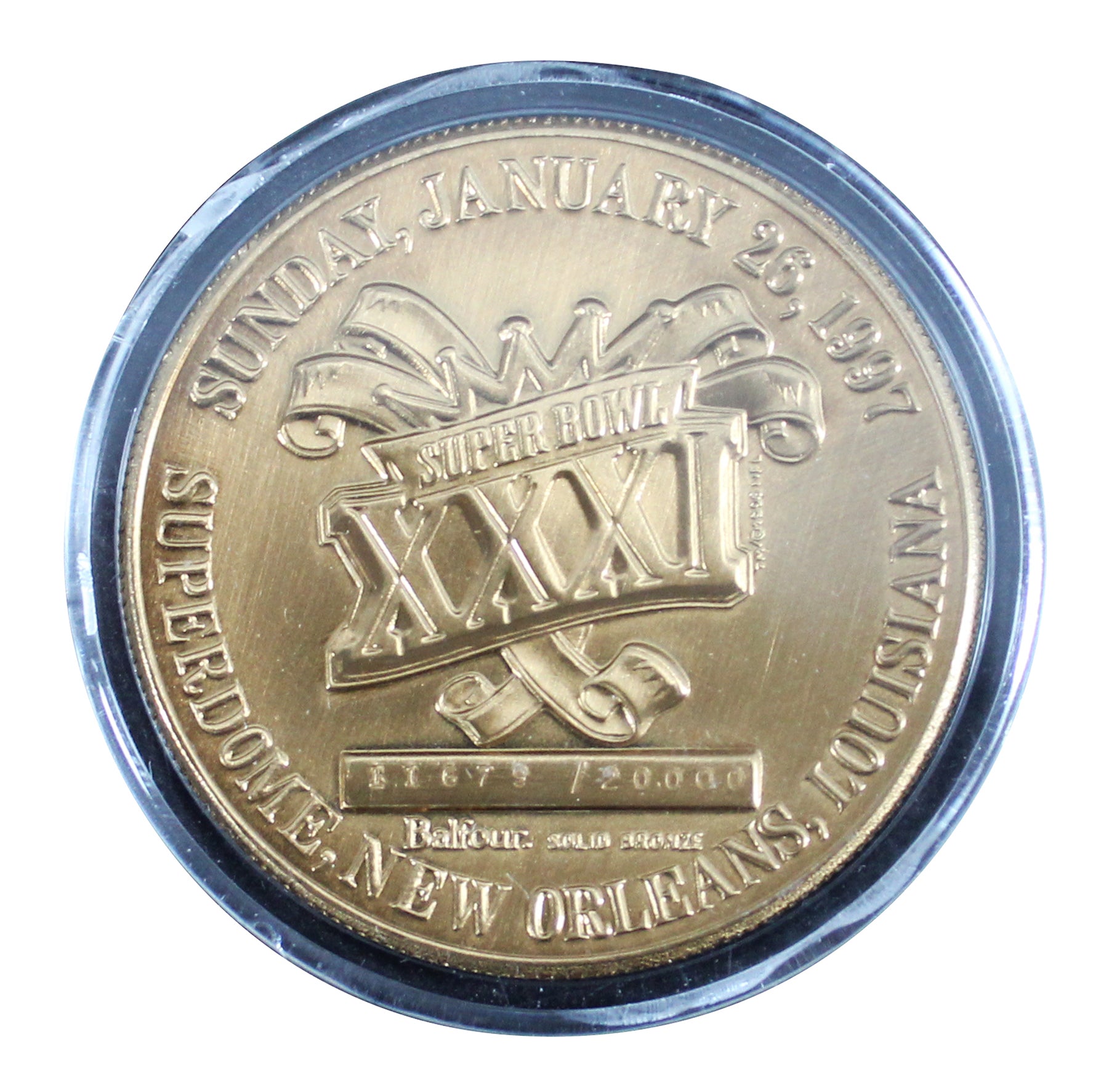 Balfour NFL Super Bowl XXXI Commemorative Bronze Coin LE #11679/20000 Un-signed